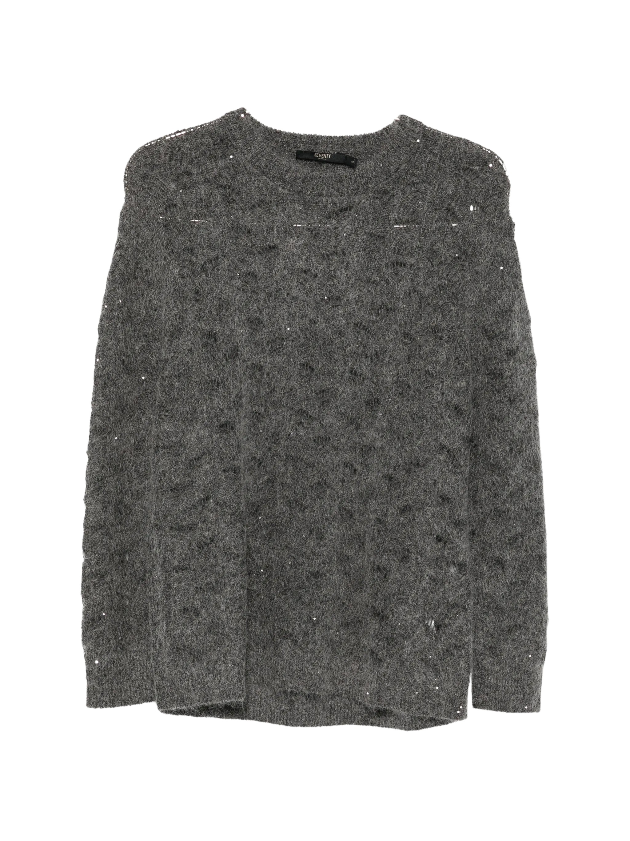 Sequin-Embellished Open-Knit Sweater
