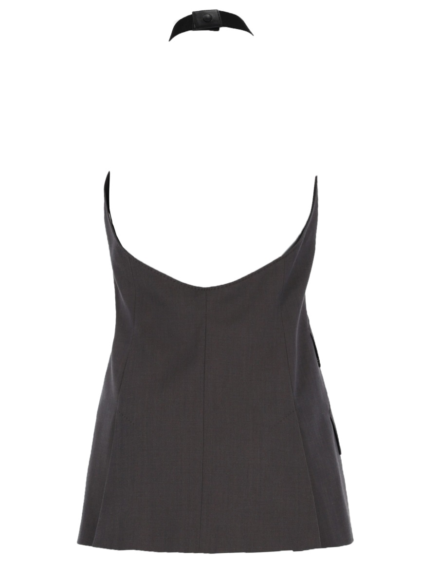 Max Mara Sleeveless Wool Top In Gray