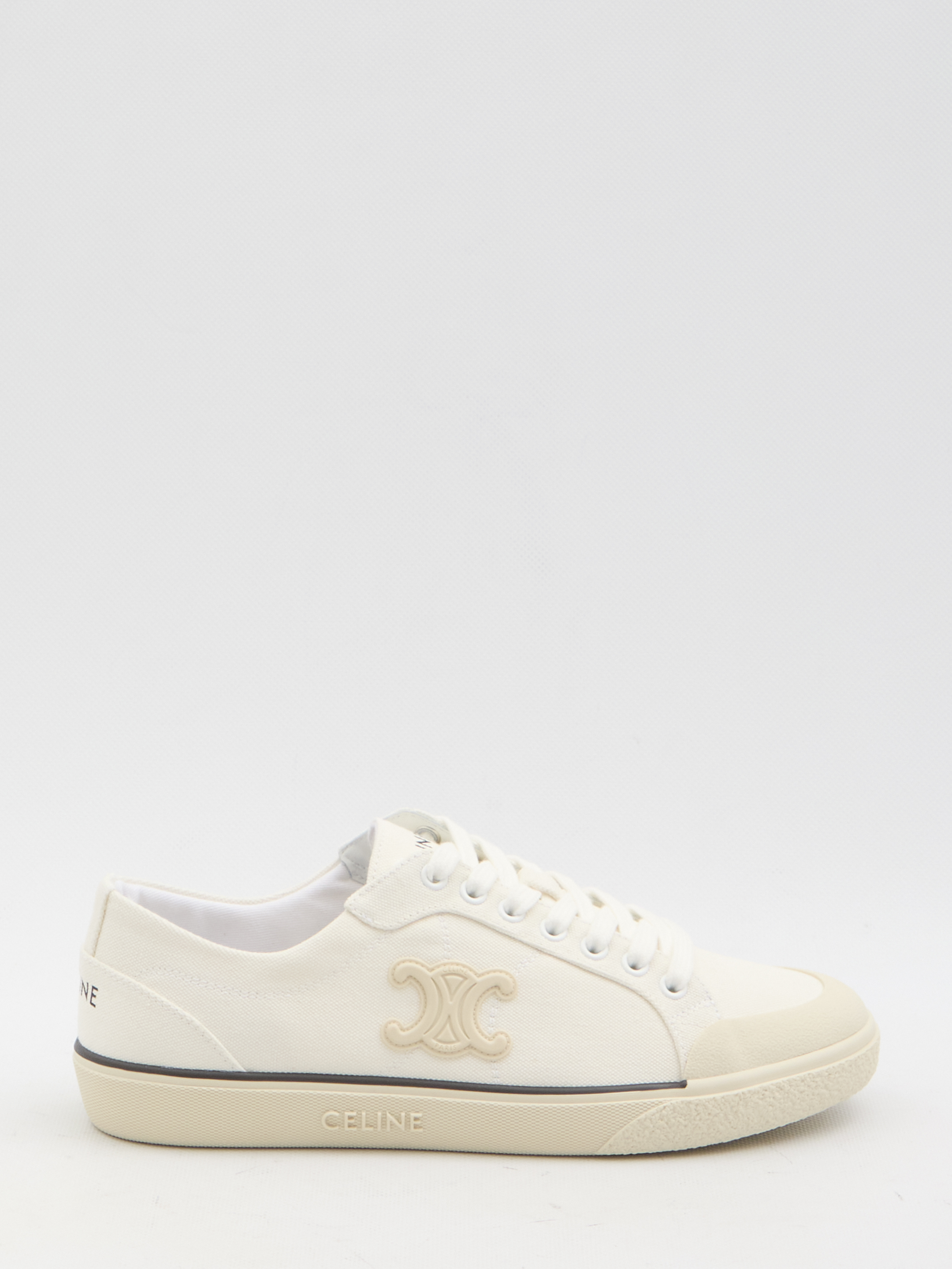 Celine Triomphe Low Top Sneaker In White