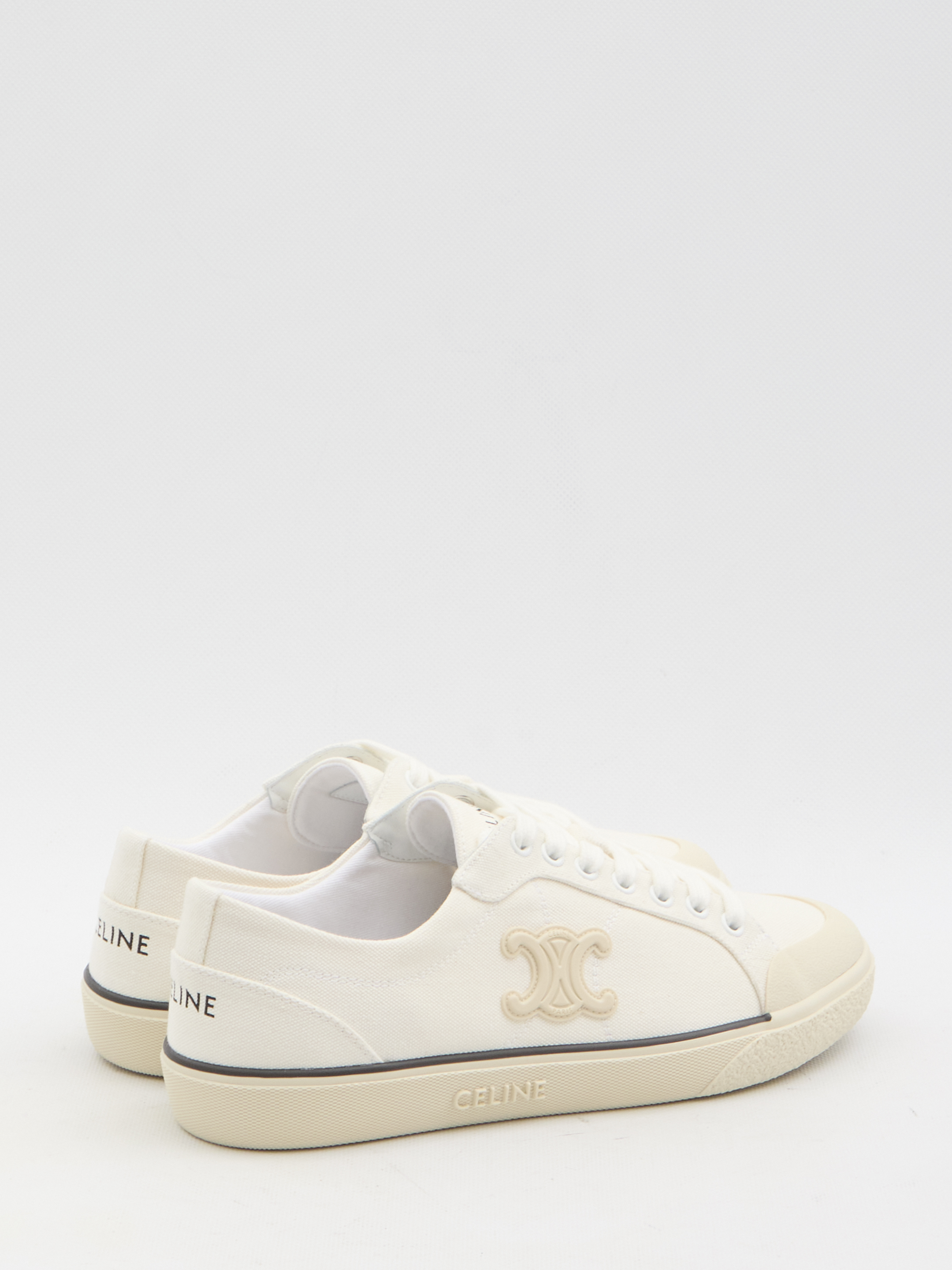 Celine Triomphe Low Top Sneaker In White
