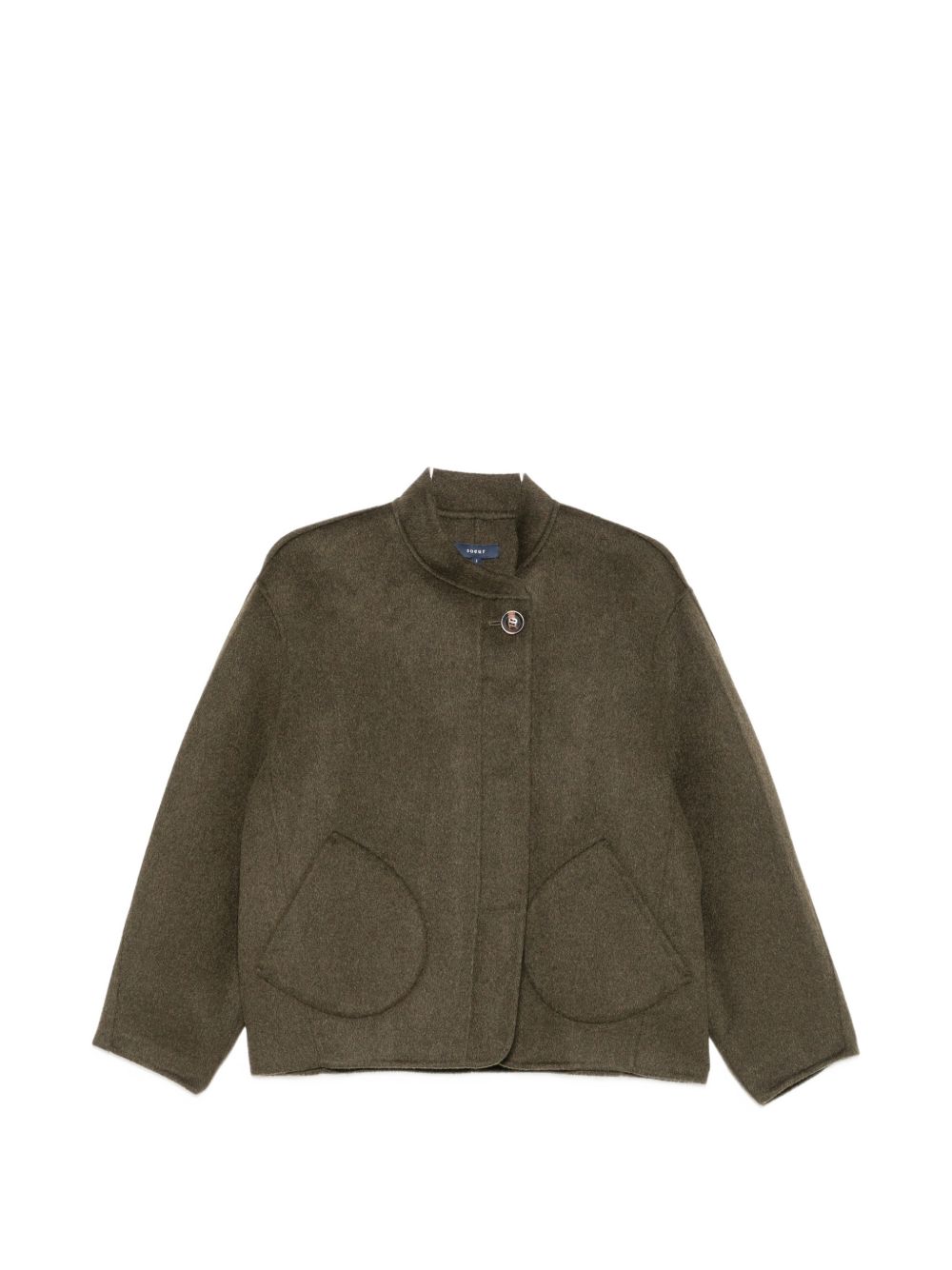 Khaki Wool Nylon Coat