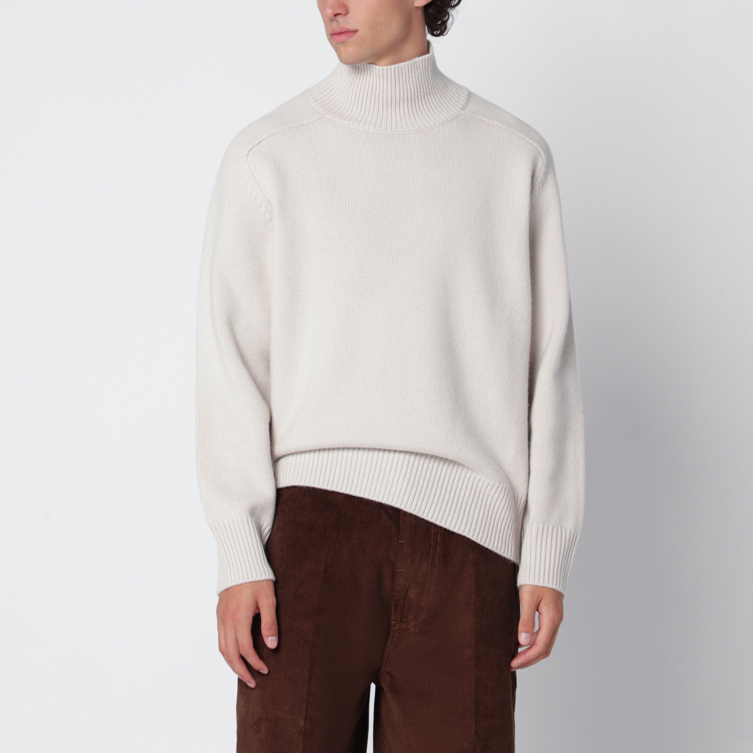 White Cashmere Turtleneck Sweater
