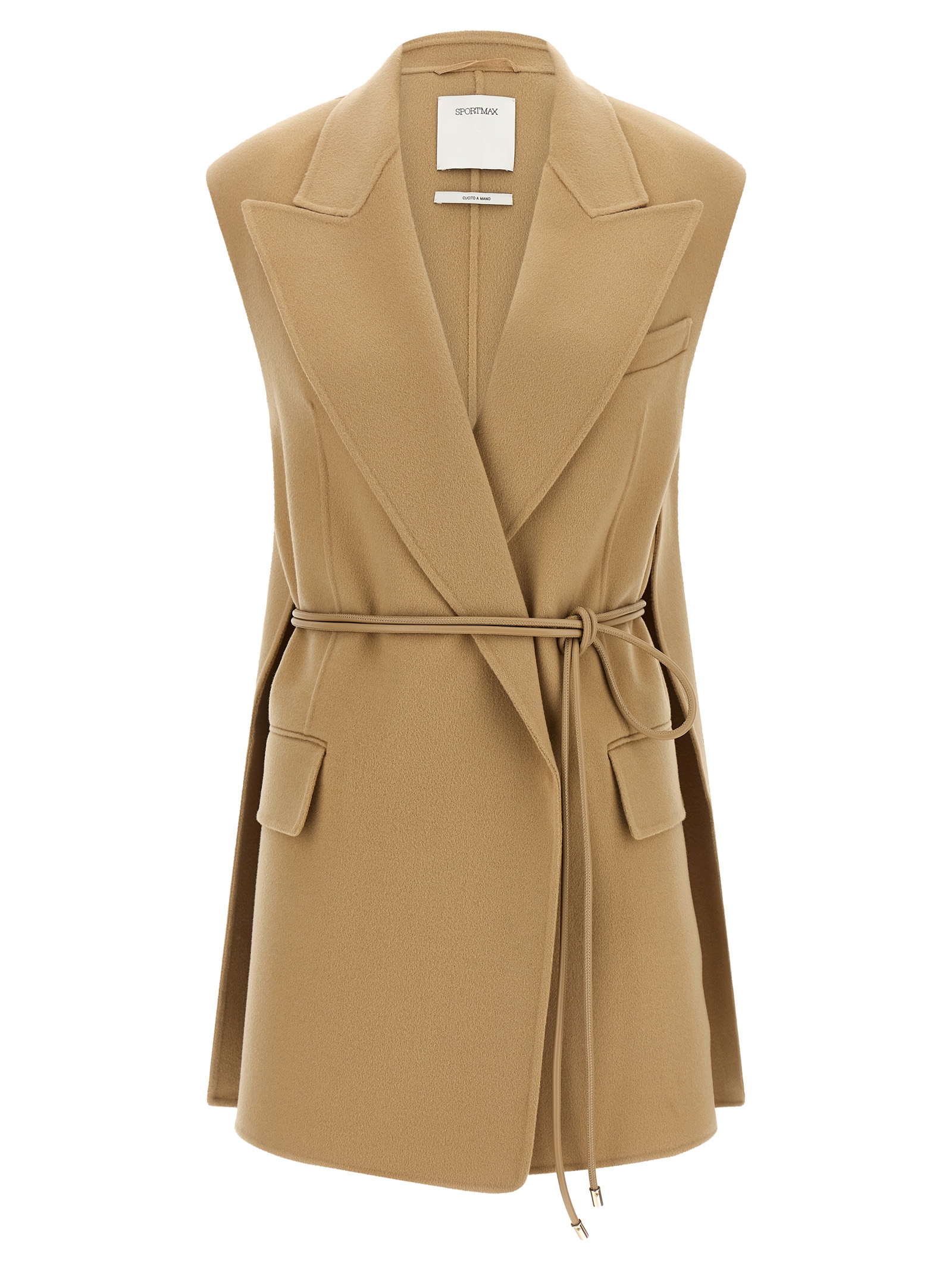 Sportmax Wool Oversized Coat In Beige