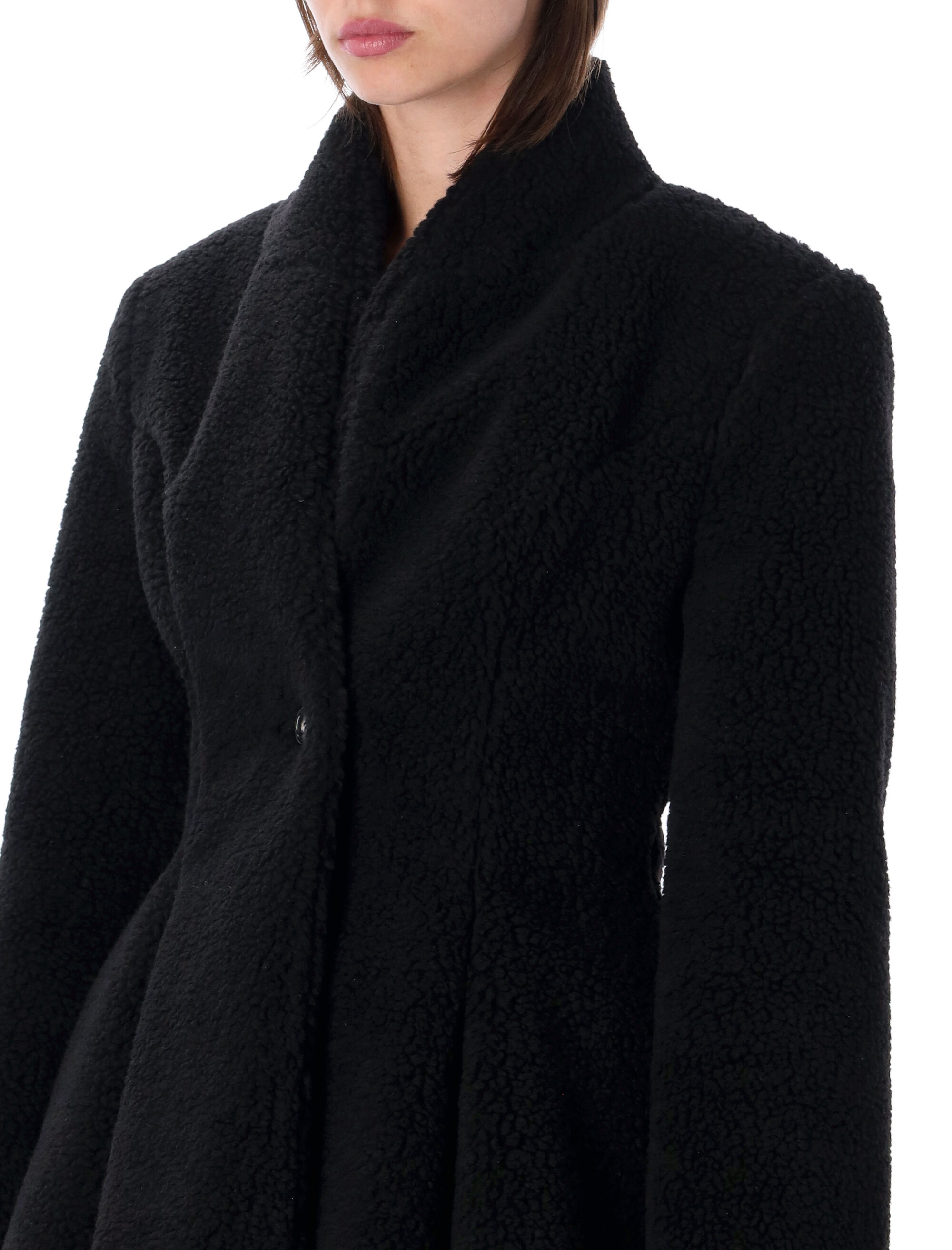 Stella Mccartney Fleece-texture Flared Jacket In Black