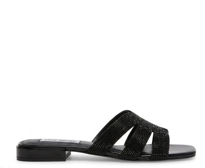 Black Synthetic Sandals
