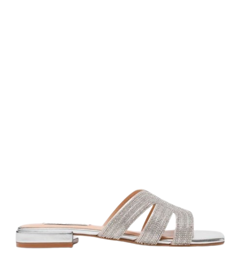 Silver Synthetic Sandals
