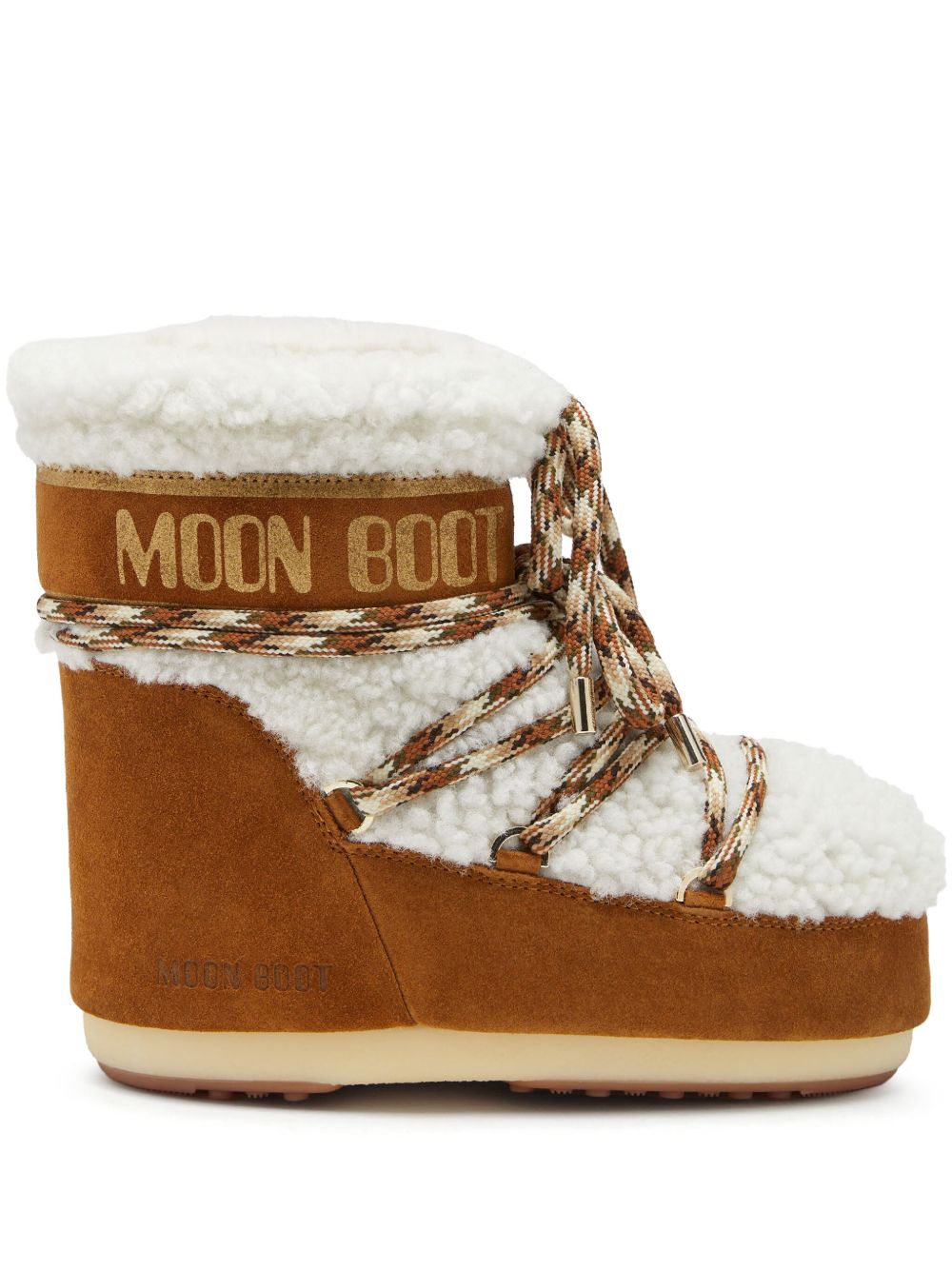 Moon Boot Stivale Lab69 Icon Low Marrone In Shearling In Brown