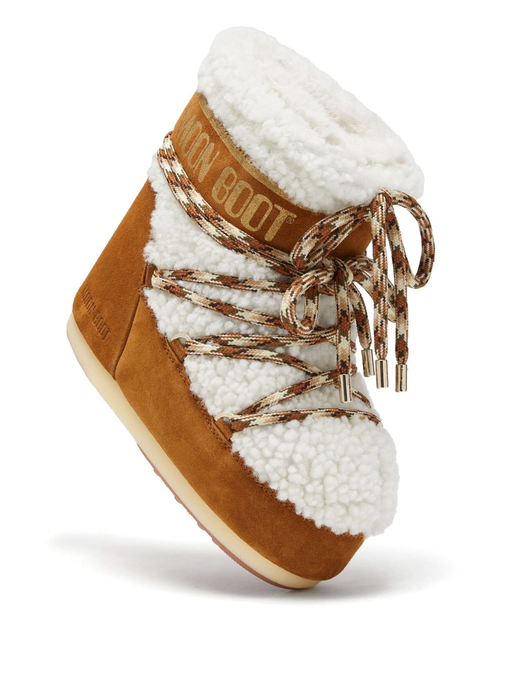 Moon Boot Stivale Lab69 Icon Low Marrone In Shearling In Brown