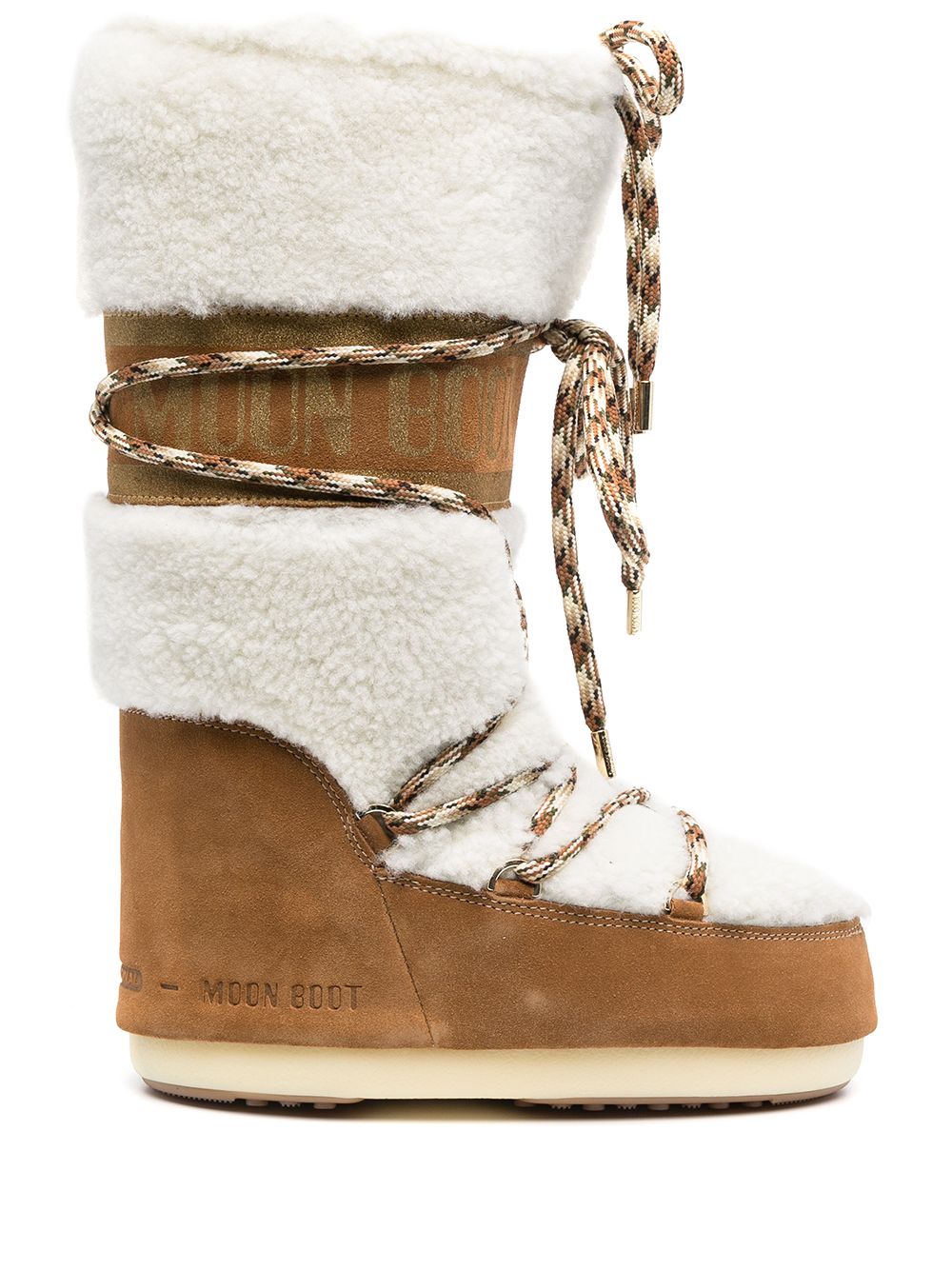 Moon Boot Stivale Lab69 Icon Panna In Shearling In Brown