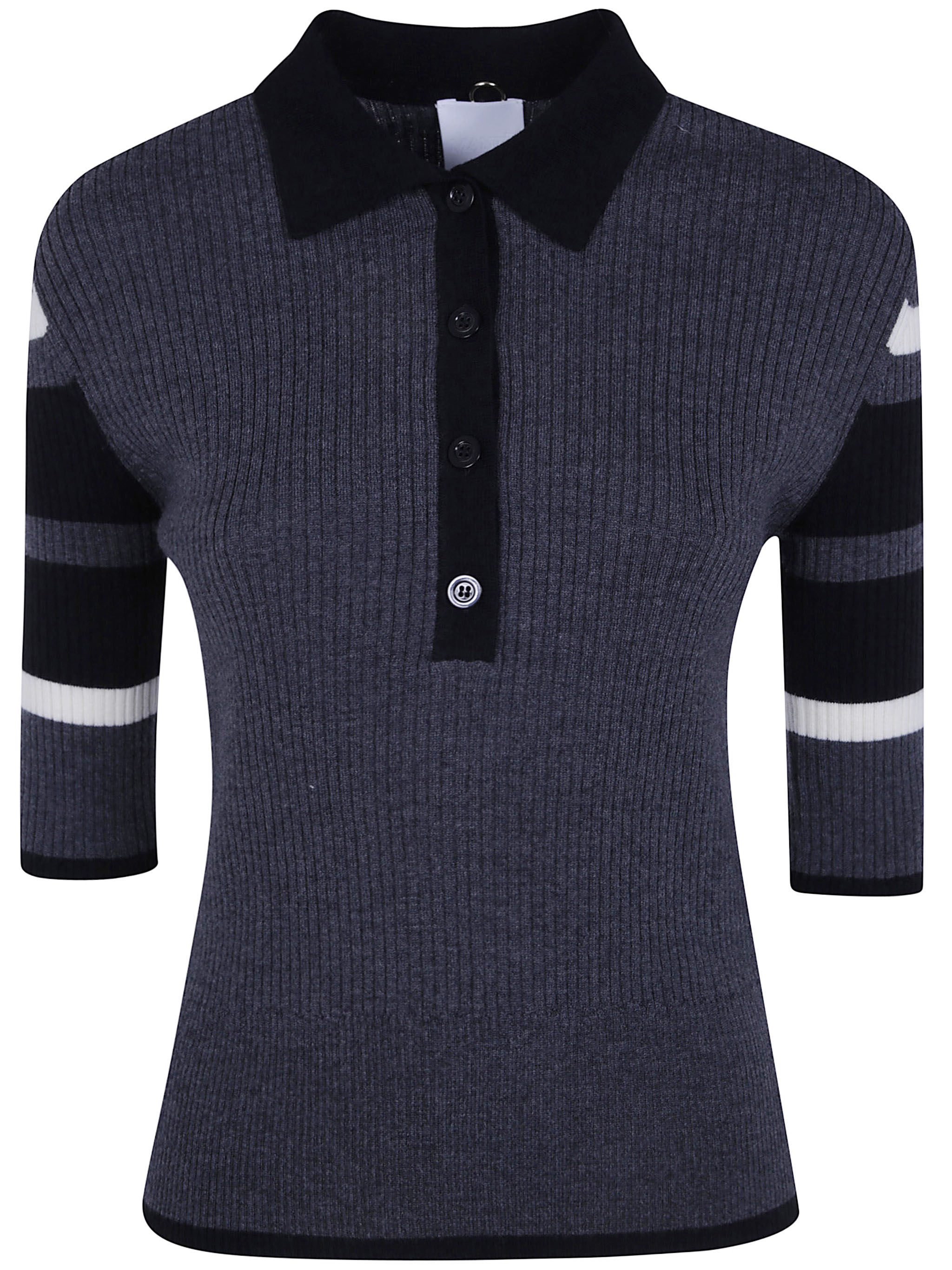 Mantù Mantu Striped Sleeve Sweater In Black