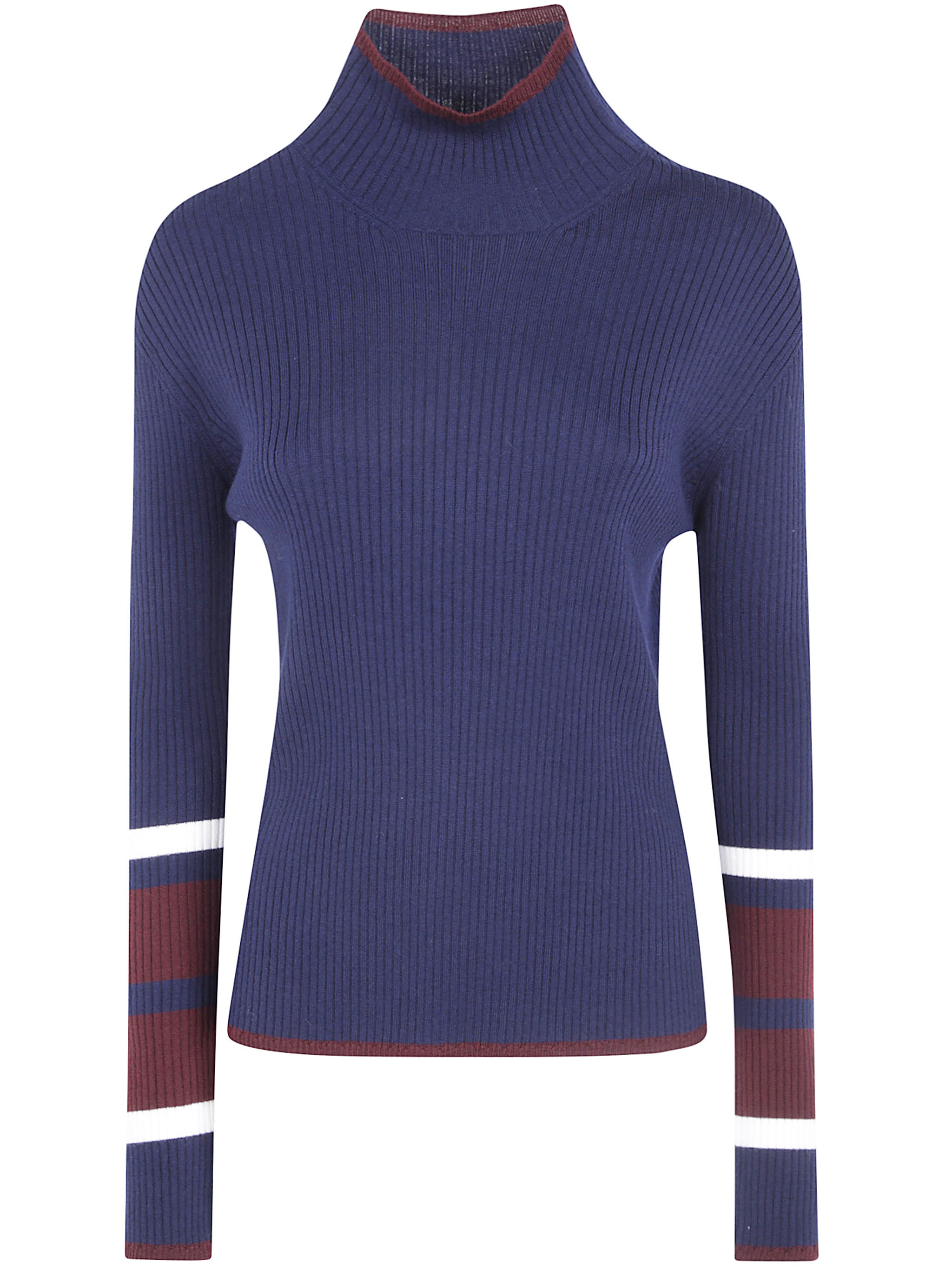 Mantù Mantu Striped Sleeve Sweater In Blue