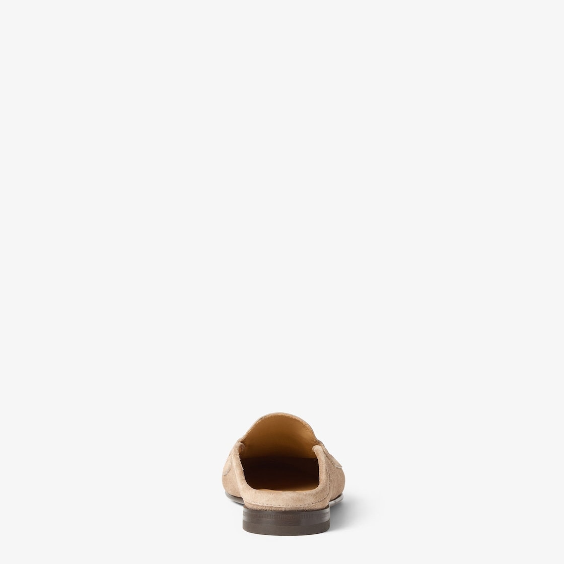 Fendi Suede Slides With Logo In Neutral