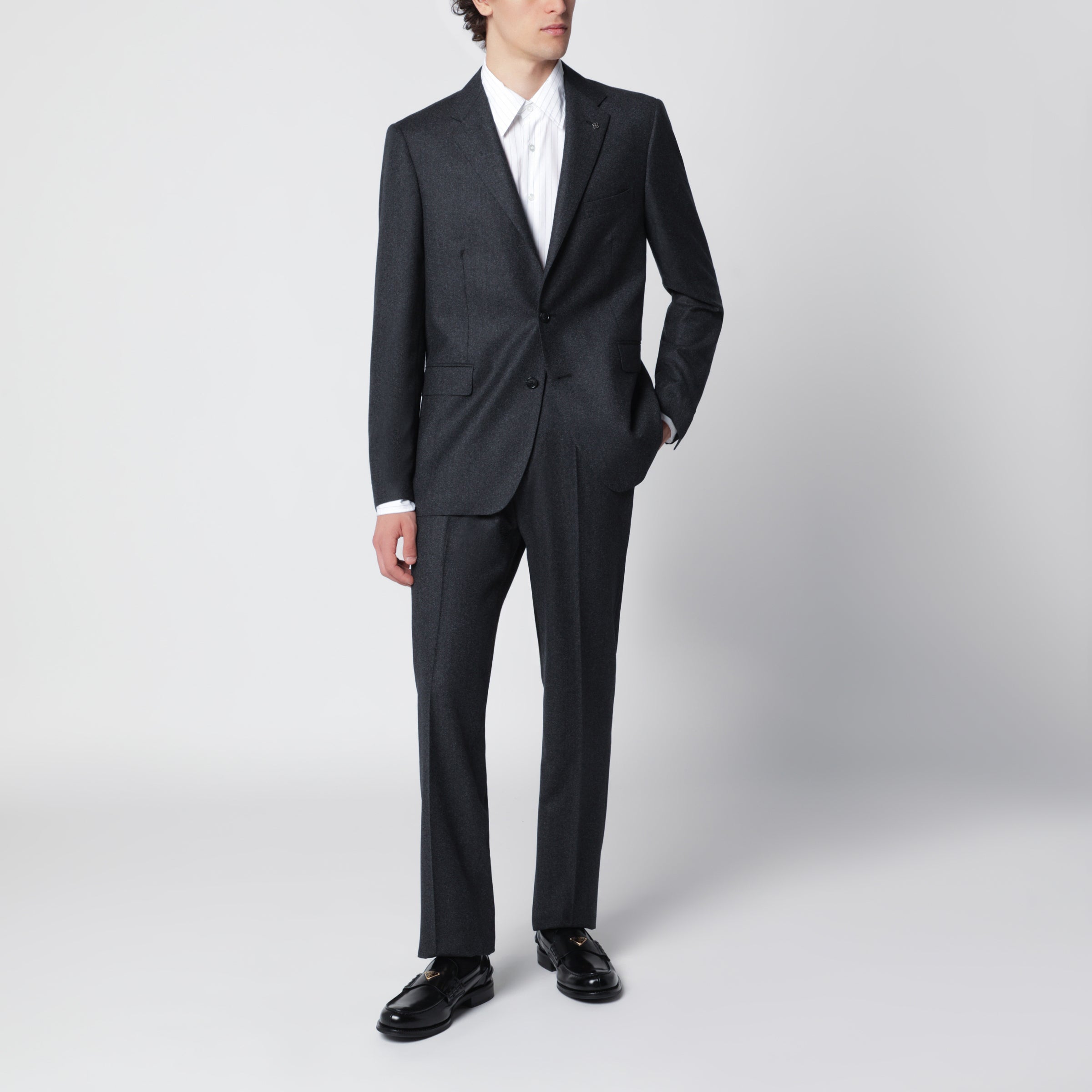 Tagliatore Black Wool Trousers