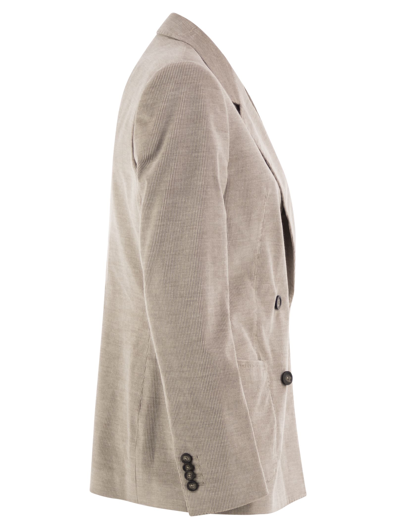 Tagliatore Double-breasted Stretch Cotton And Cashmere Blazer In Turtledove