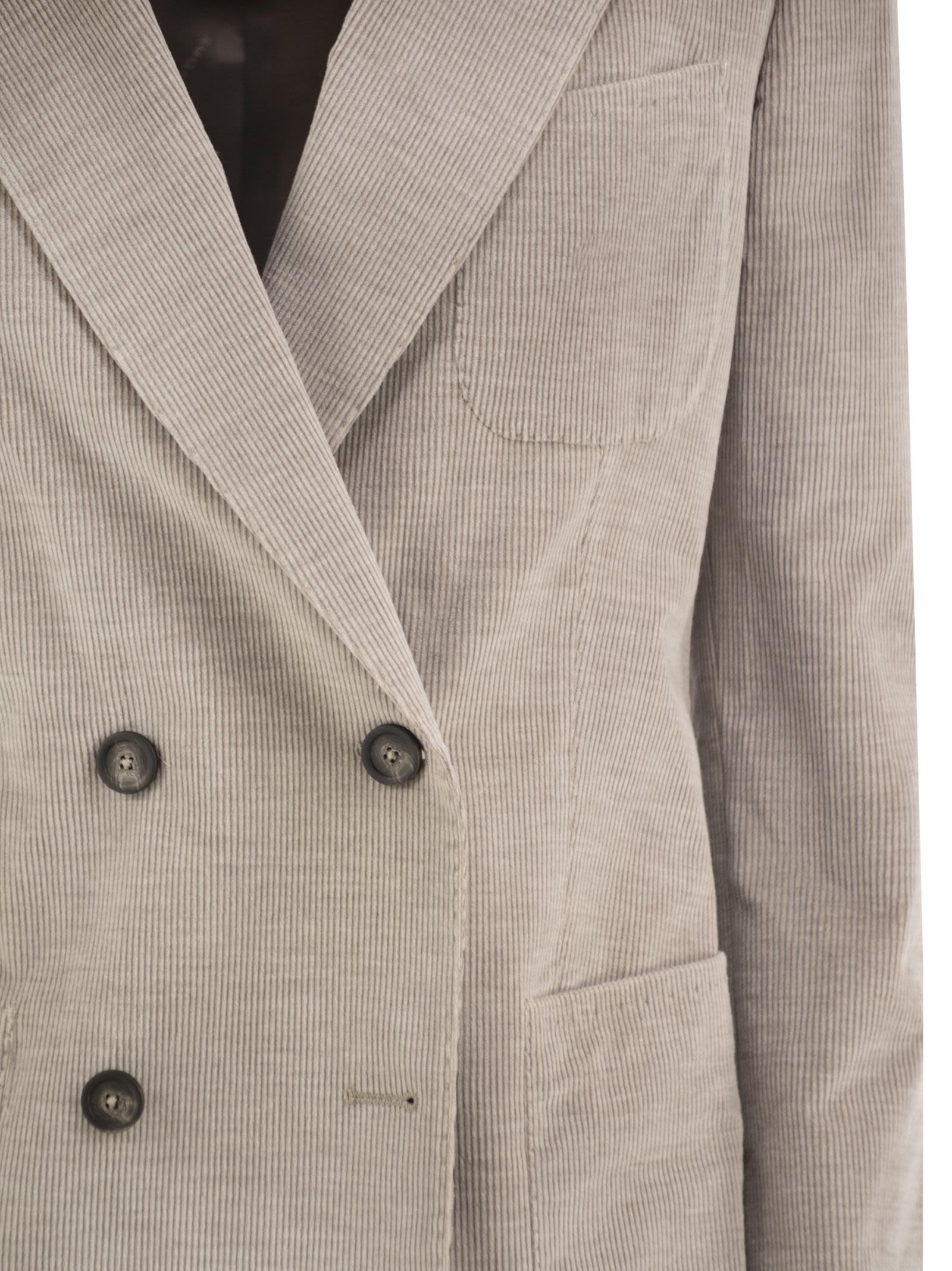 Tagliatore Double-breasted Stretch Cotton And Cashmere Blazer In Turtledove