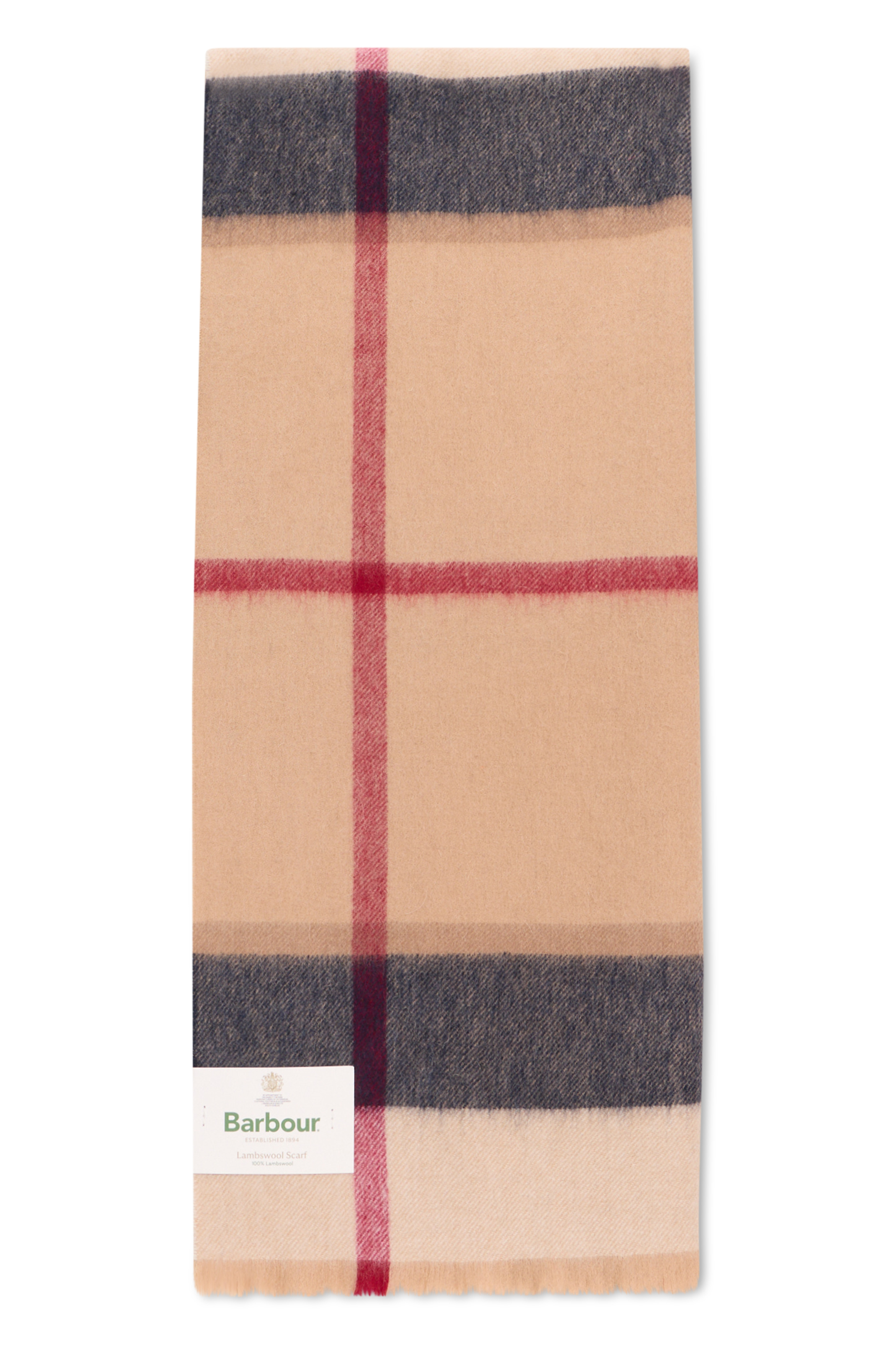 Barbour Tartan Scarf In Beige