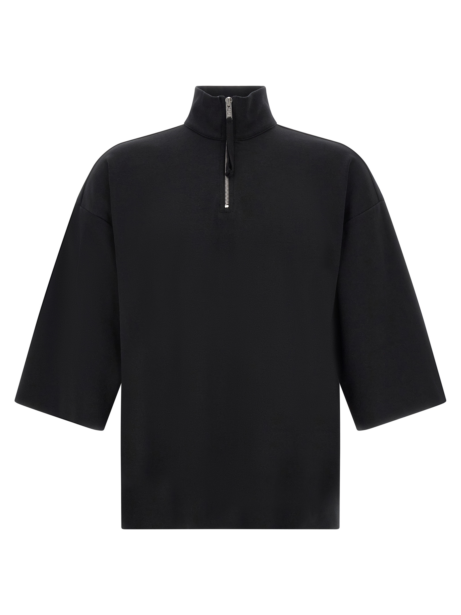 Thom Krom Ms 196 Oversized Half-zip Sweatshirt In Black