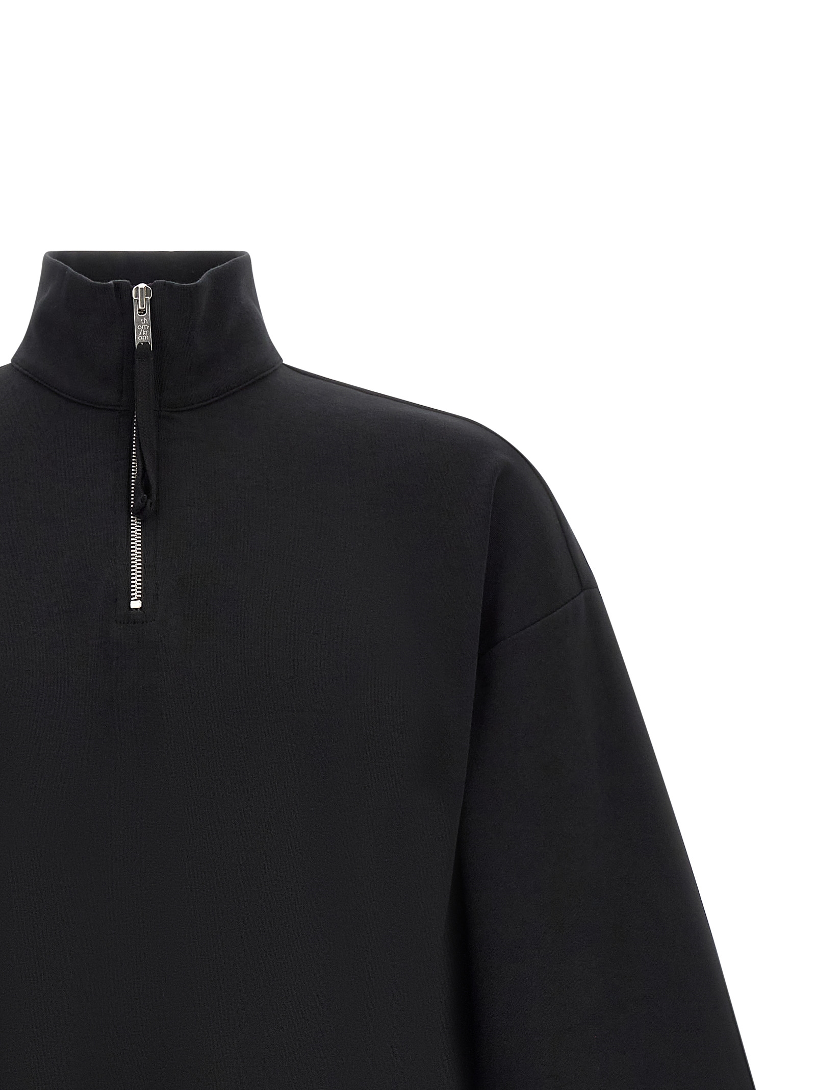Thom Krom Ms 196 Oversized Half-zip Sweatshirt In Black