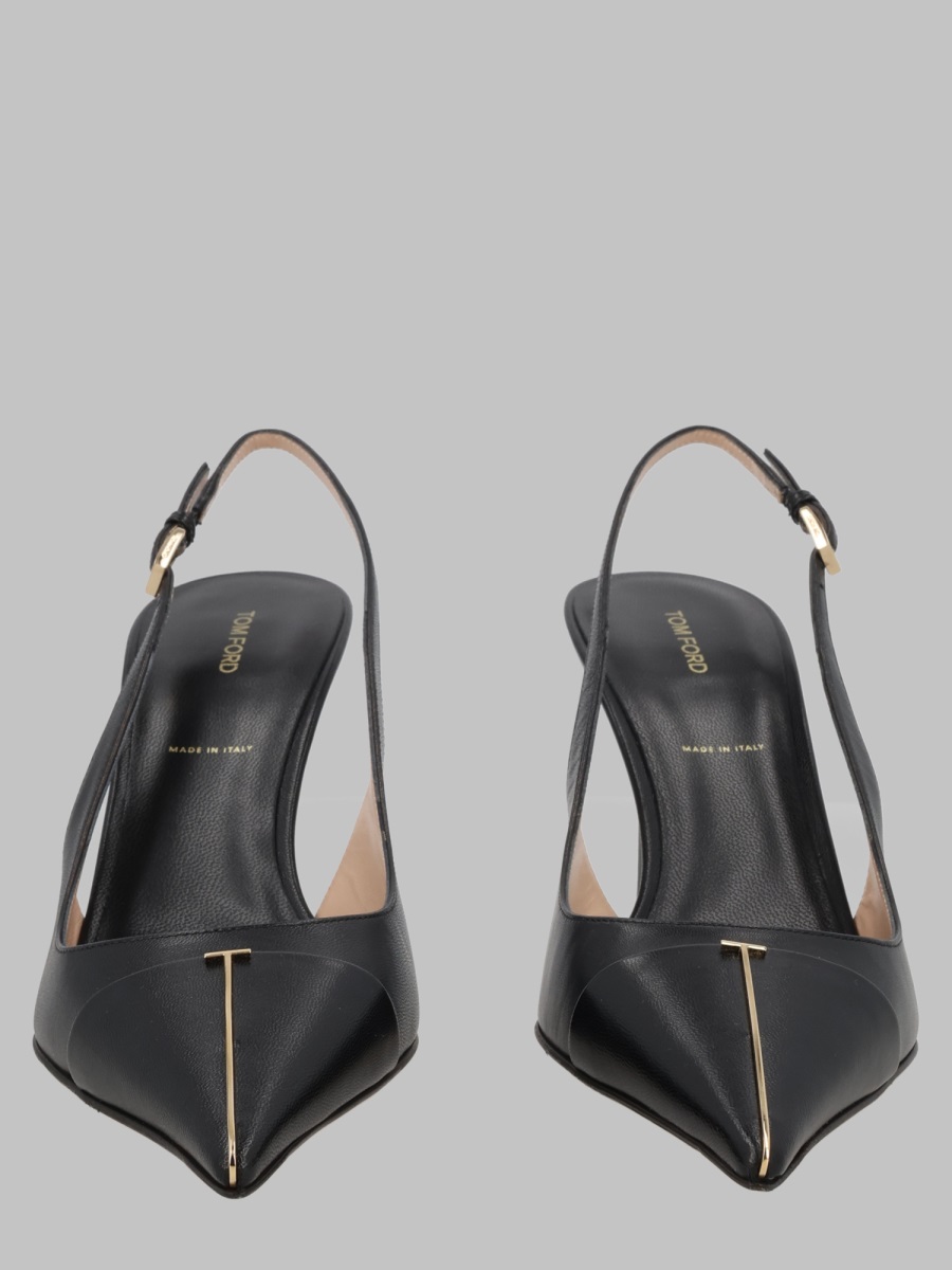 Tom Ford Slingback Leather Heel In Black