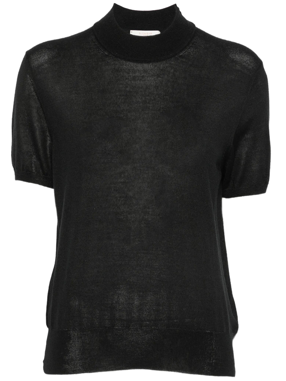 Zanone Top Lupetto A Mezza Manica In Misto Cashmere In Black