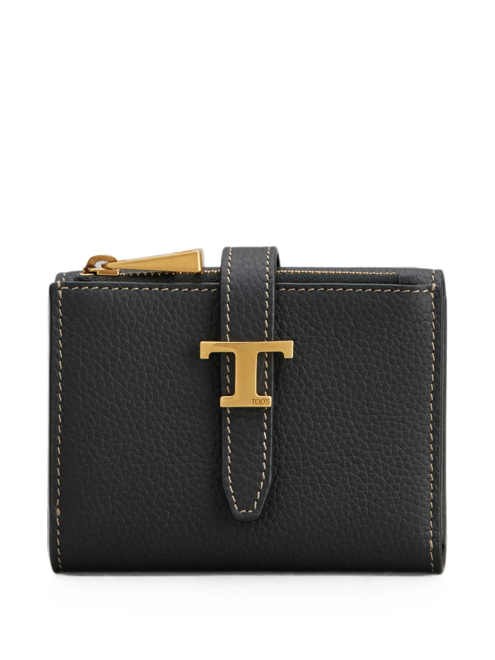 Tri-Fold Leather Wallet With Strap And Mini T Timeless Accessory