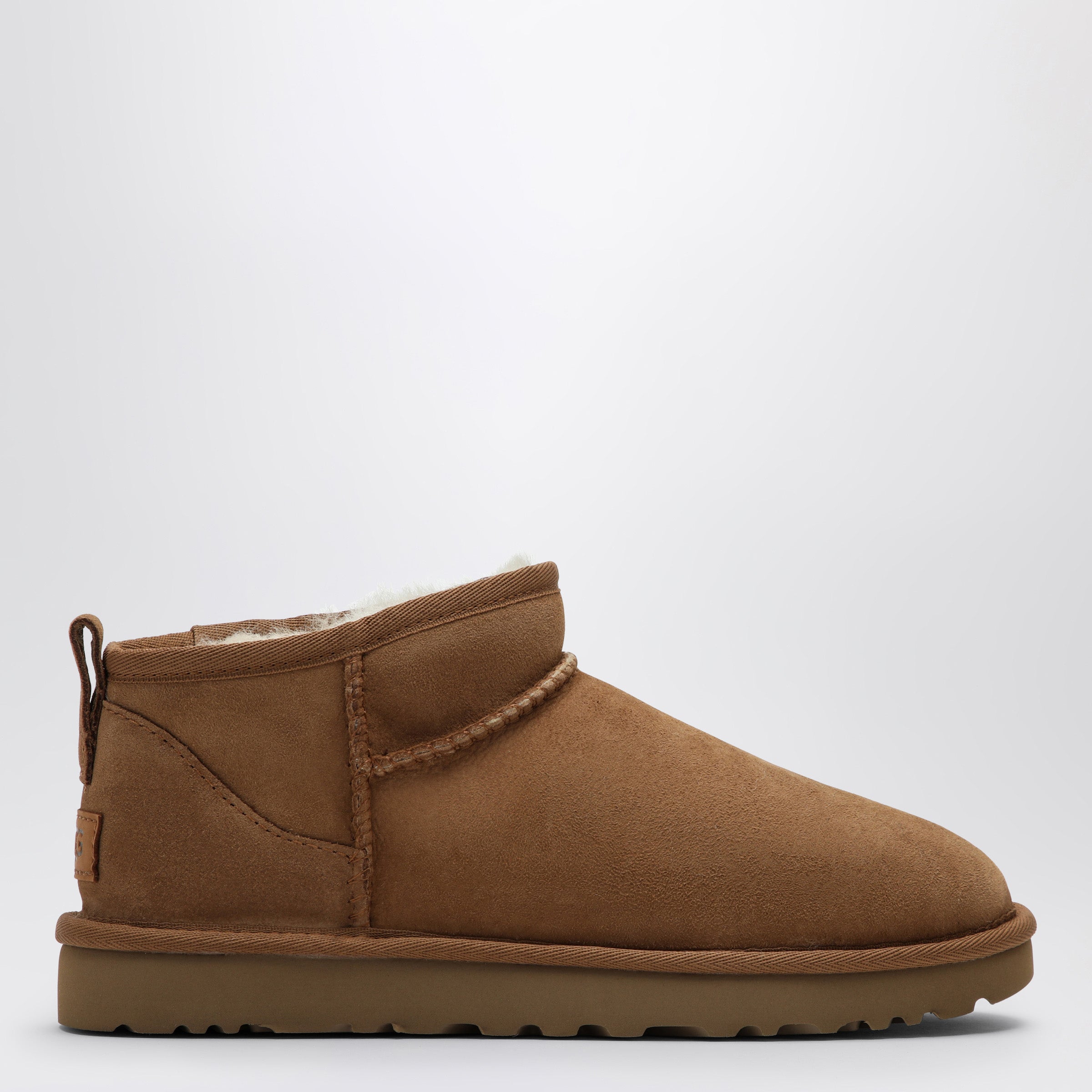 Ugg Classic Ultra Mini Ankle Boots In Chestnut In Beige
