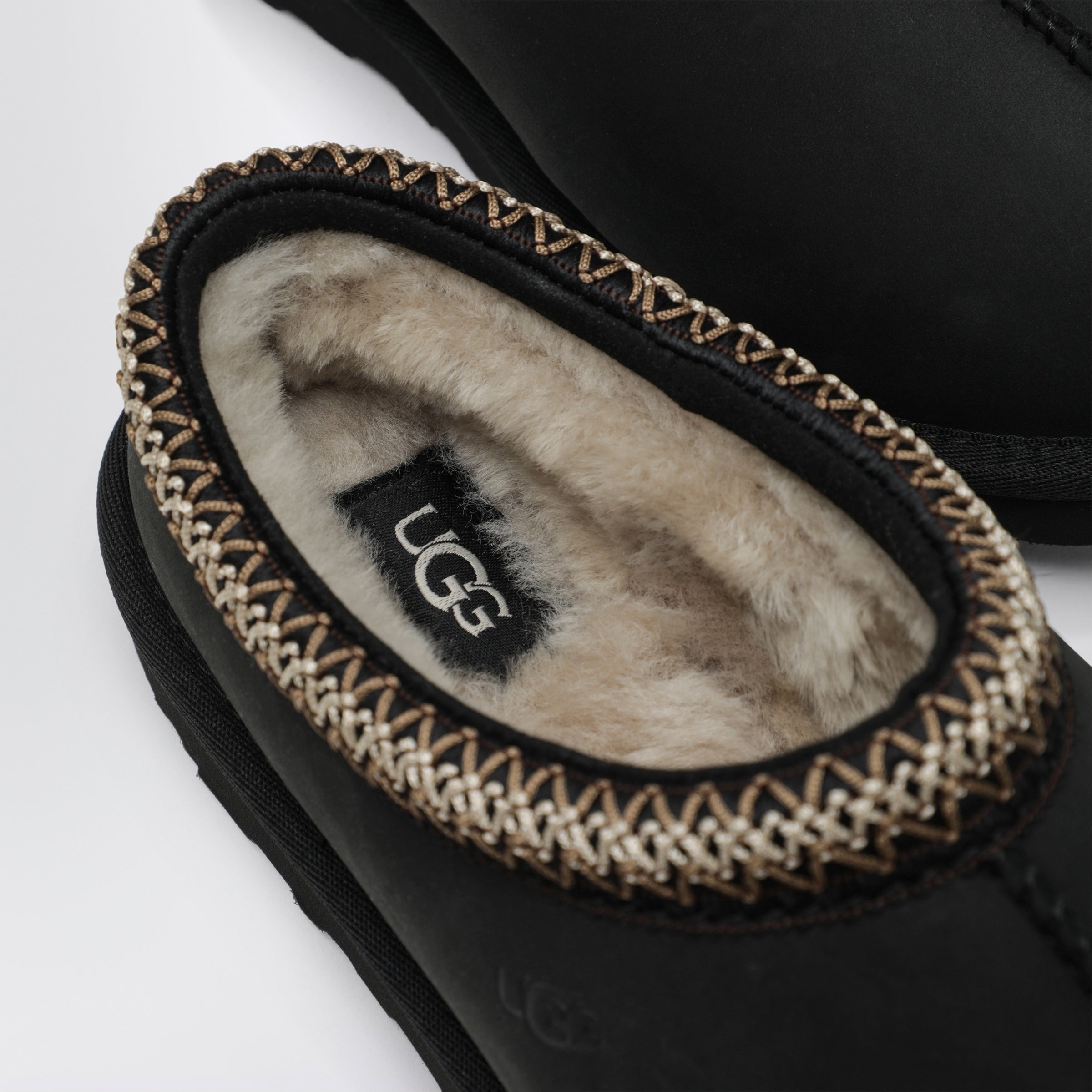 Ugg Tasman Nubuck Slip-ons In Black