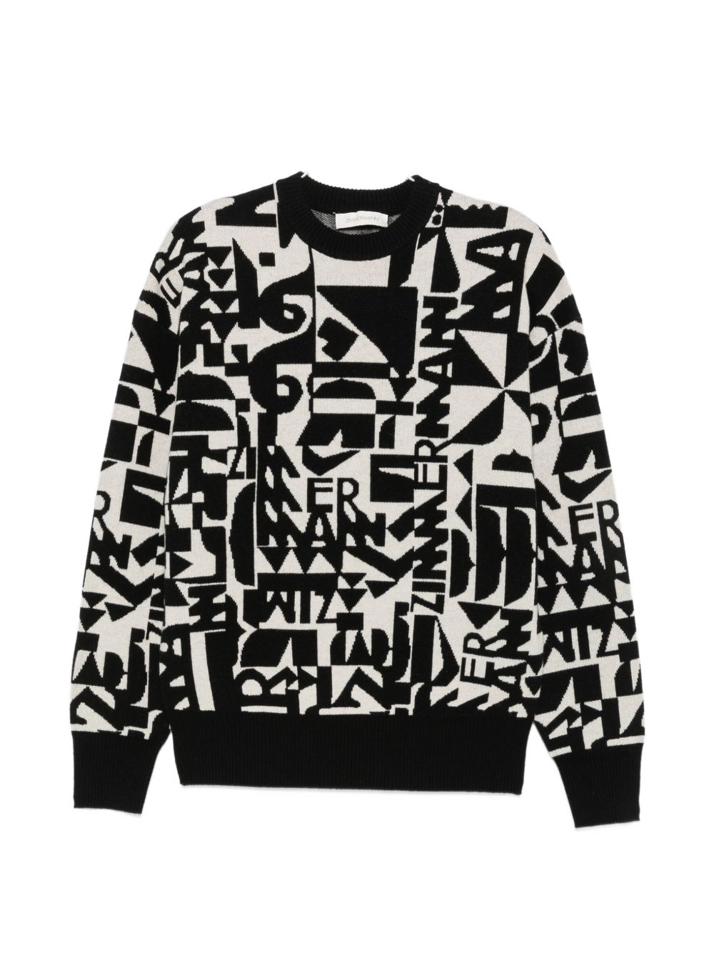 Zimmermann Logo-intarsia Knitted Sweater In Black