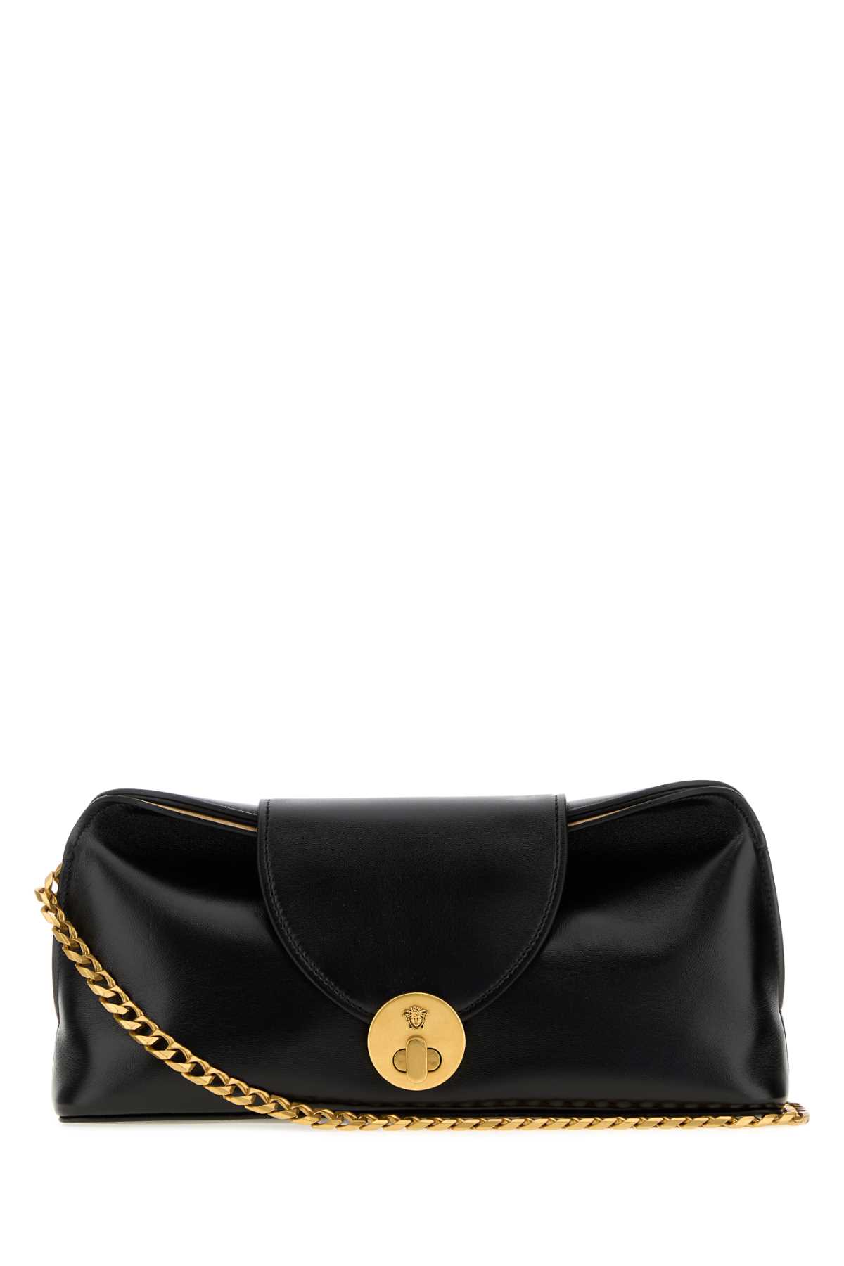 Versace Clutch Lamb Leather In Black