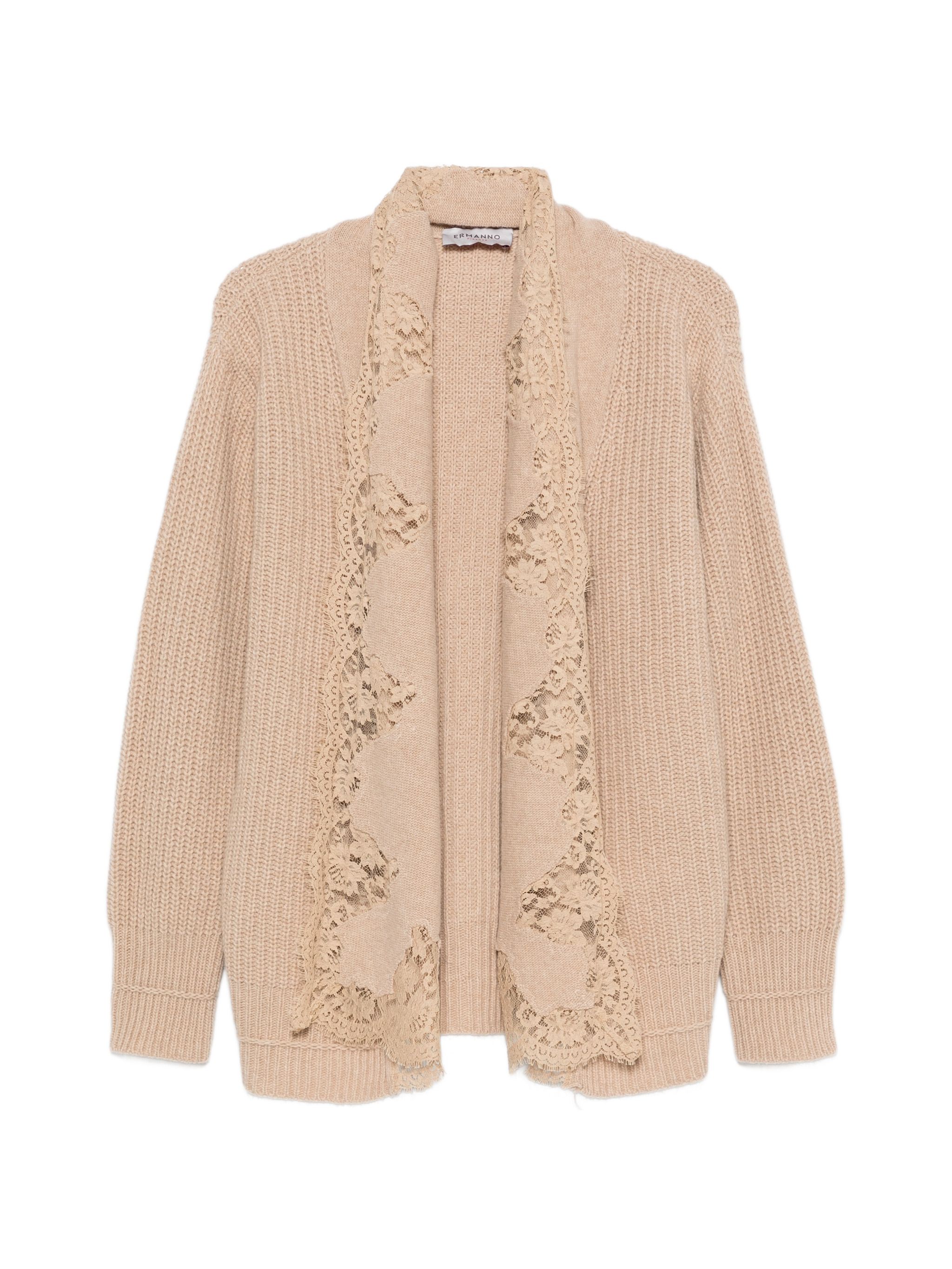 Ermanno White Cotton Polyester Cardigan