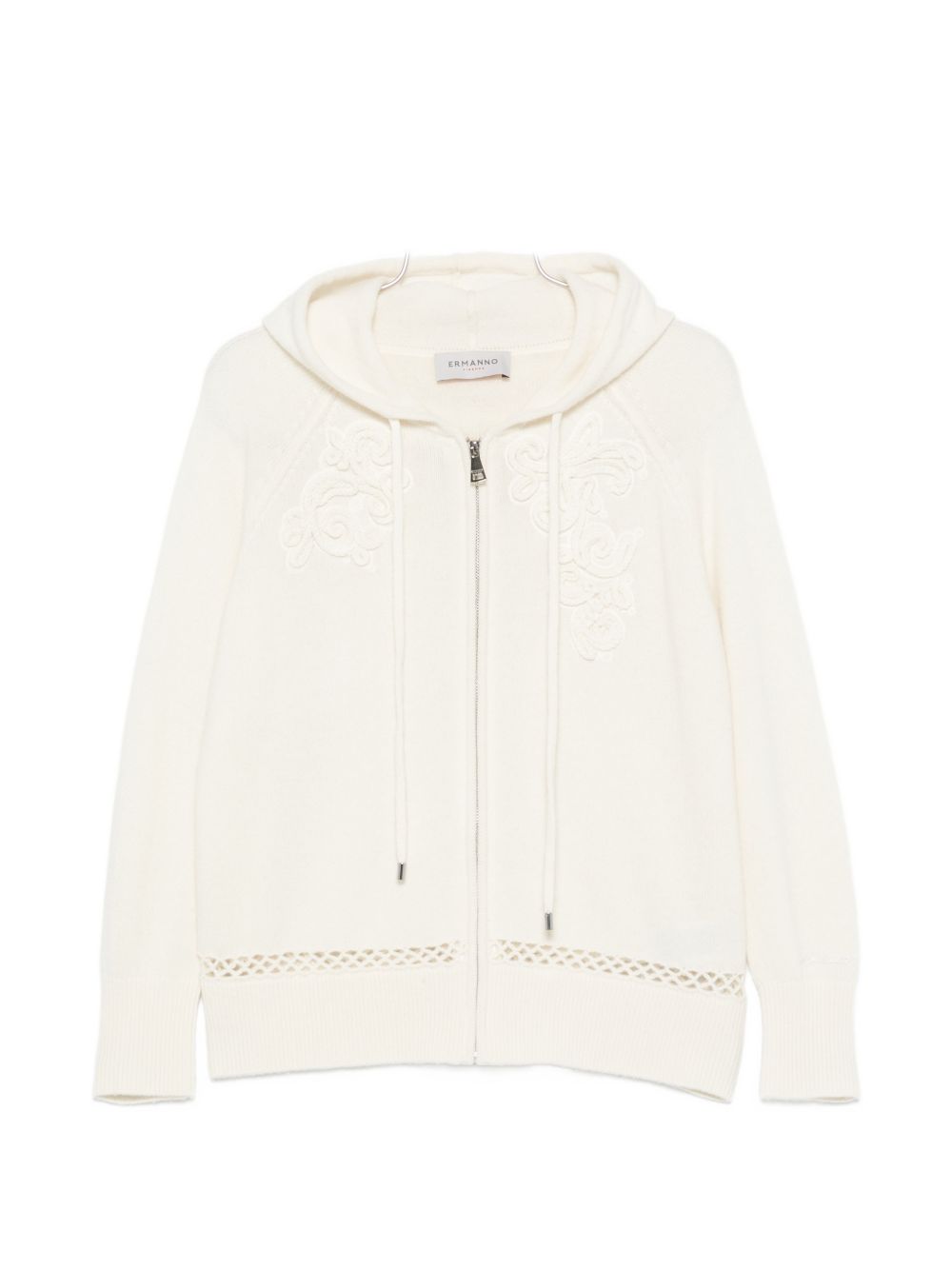 Ermanno Wool And Cashmere Hoodie In White