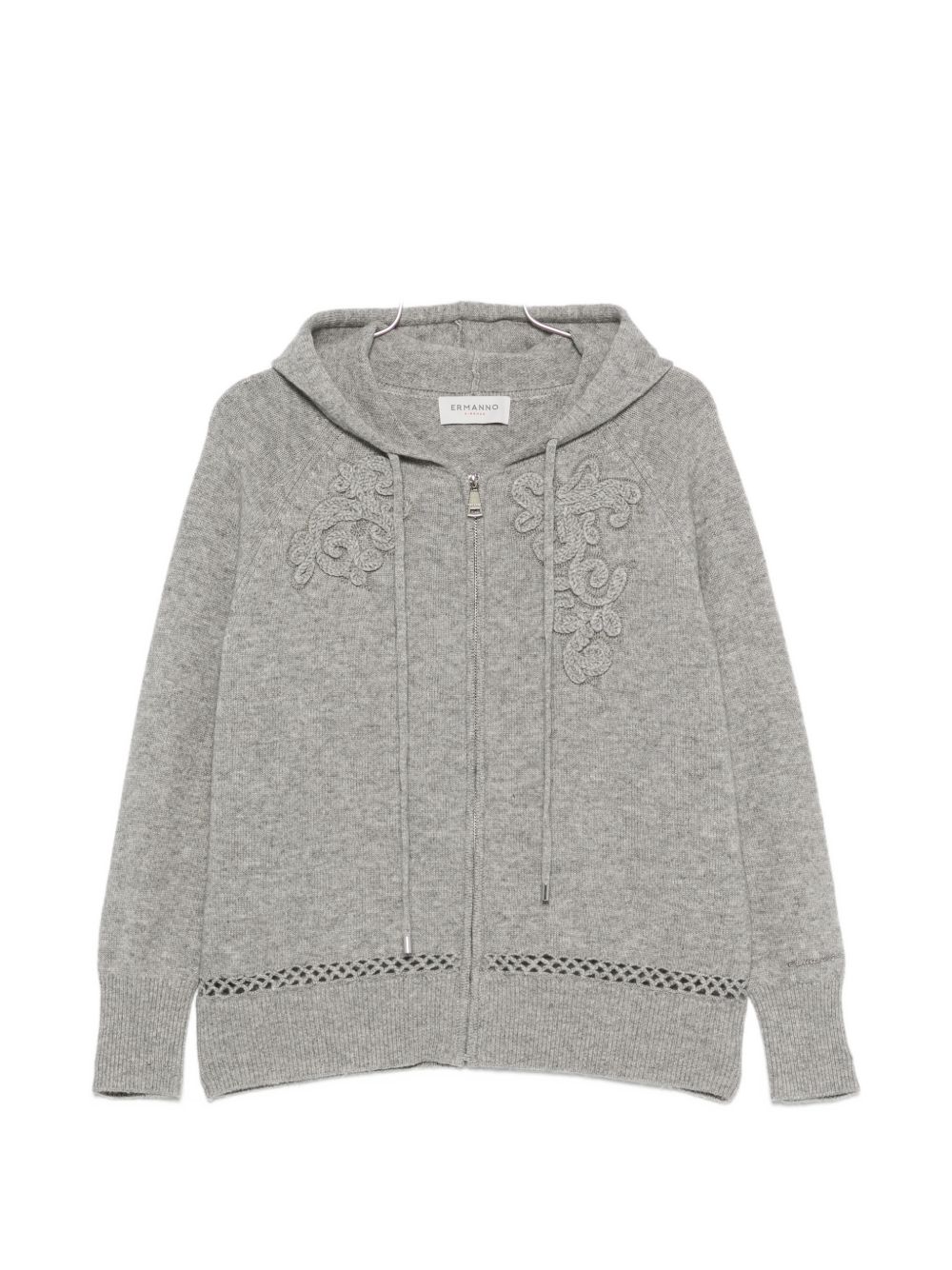 Ermanno Wool And Cashmere Hoodie In Grey