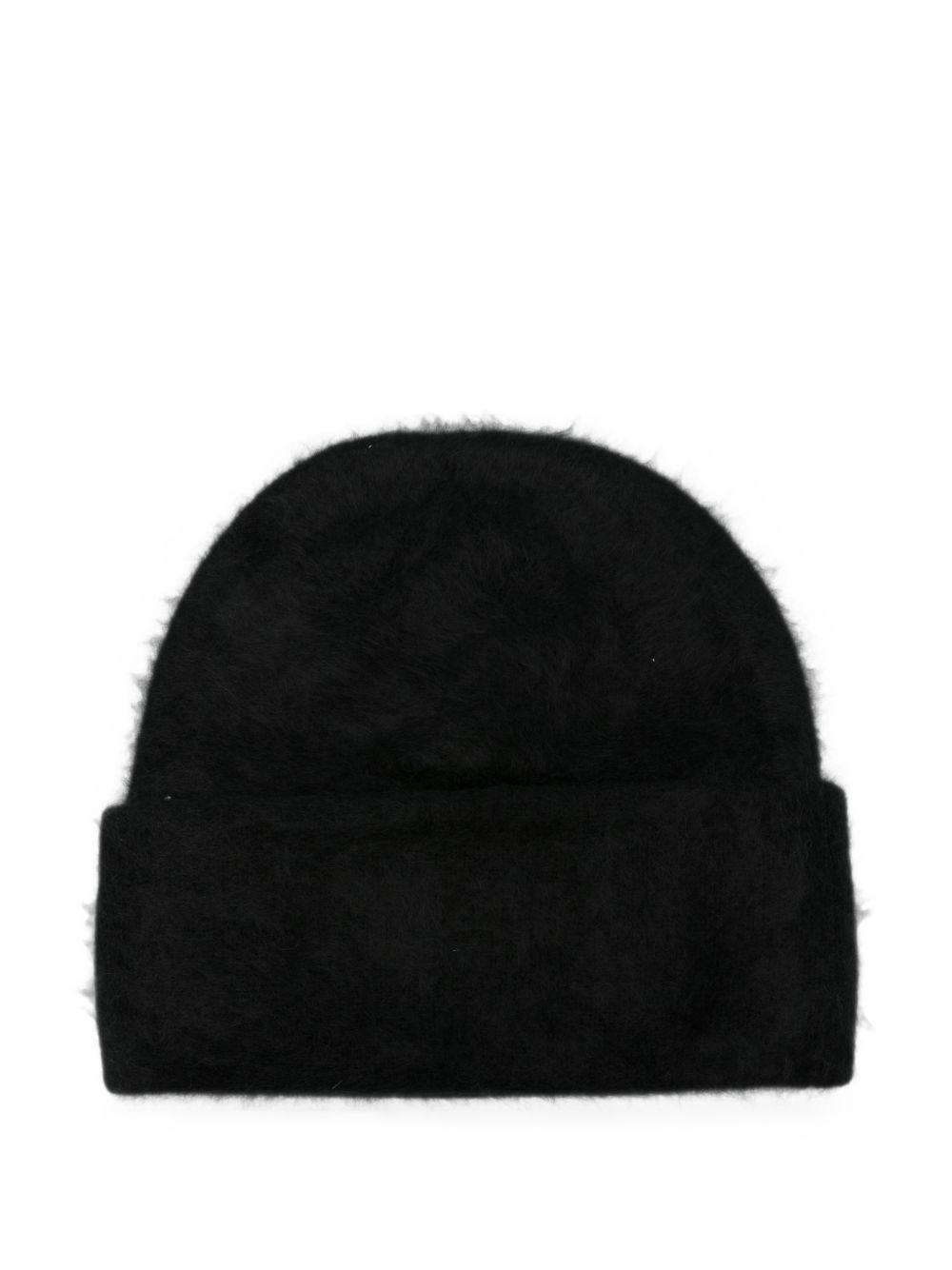 Soft Goat Wool Beanie In Black
