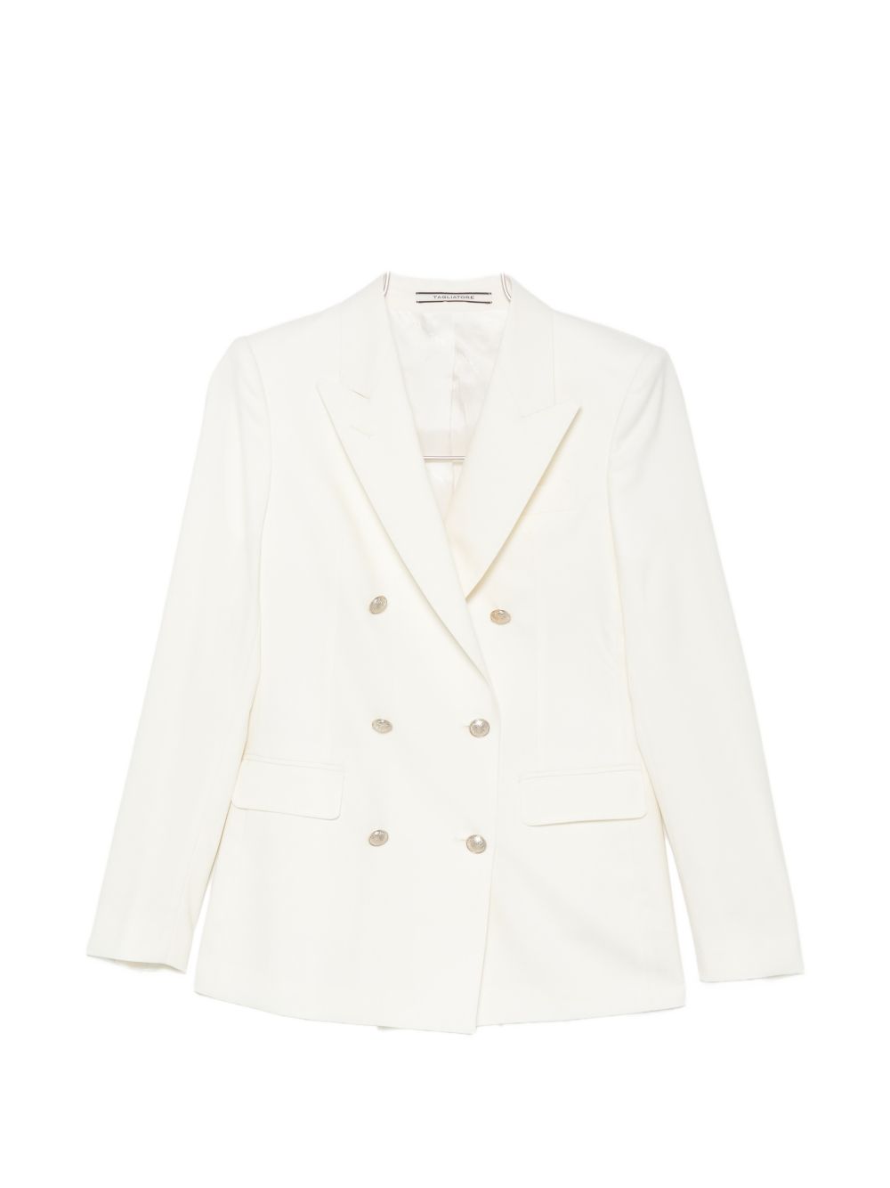 Tagliatore Wool Blend Double-breasted Suit In White
