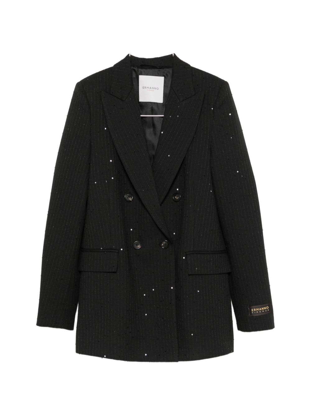 Ermanno Wool Double-breasted Jacket In Black