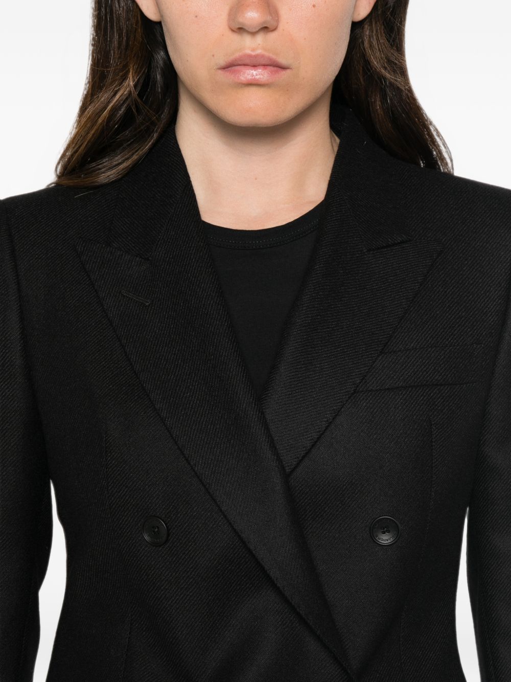 Tagliatore Double-breasted Wool Blend Suit In Black