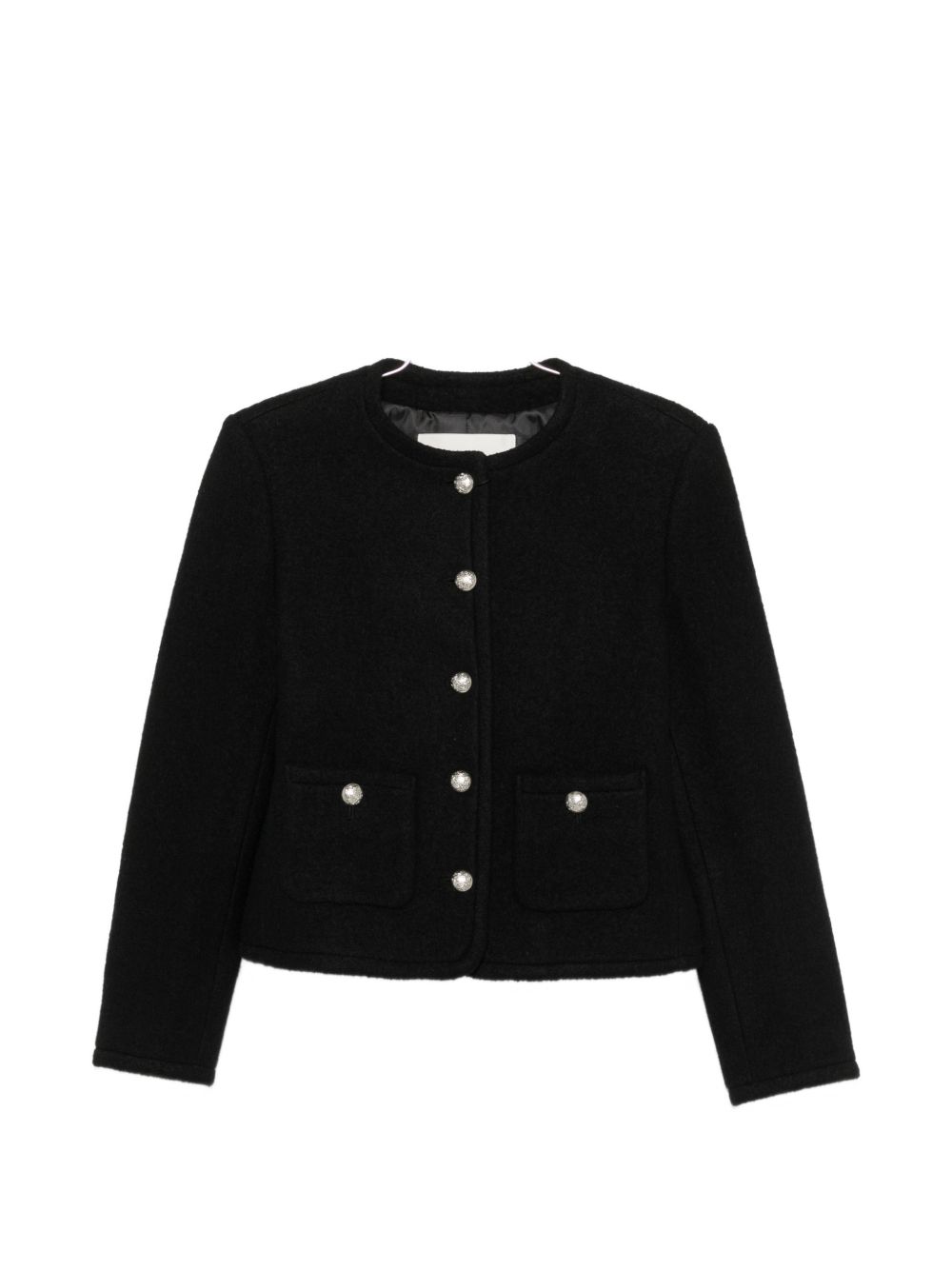 Dunst Wool Tweed Single Breasted Coat In Black