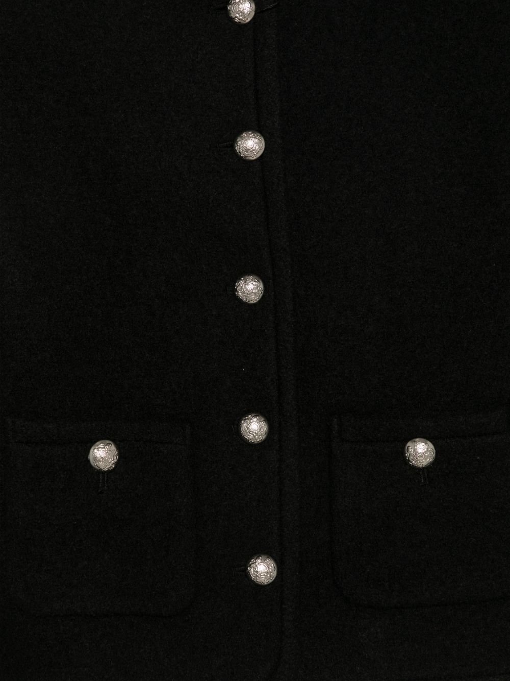 Dunst Wool Tweed Single Breasted Coat In Black