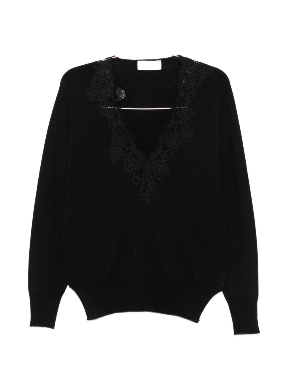Ermanno Wool V-necked Sweater In Black