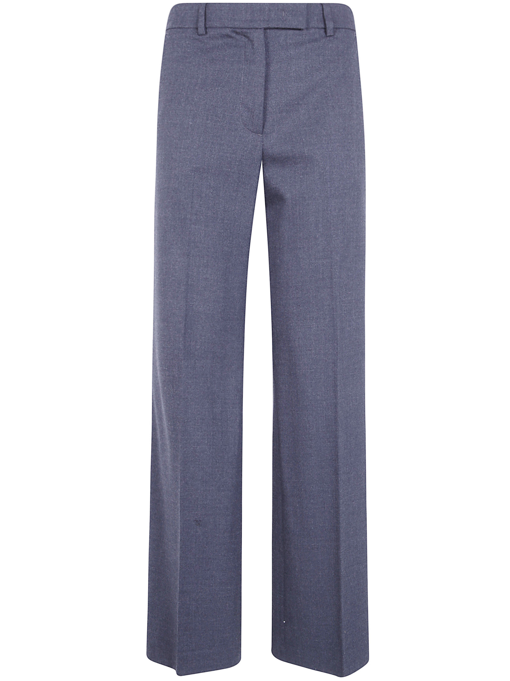 Seventy Wool Wide Leg Trousers In Grey