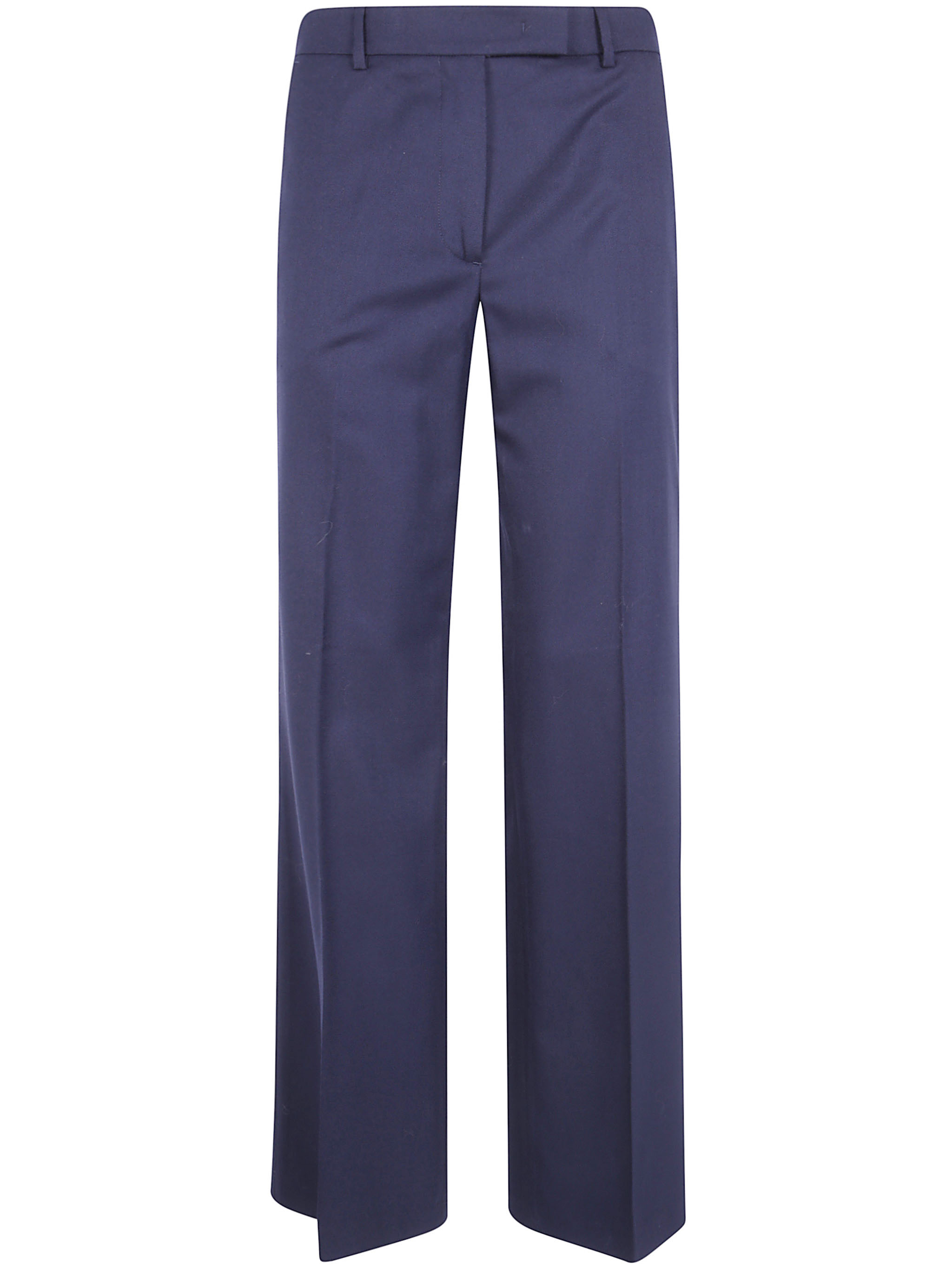 Seventy Wool Wide Leg Trousers In Blue