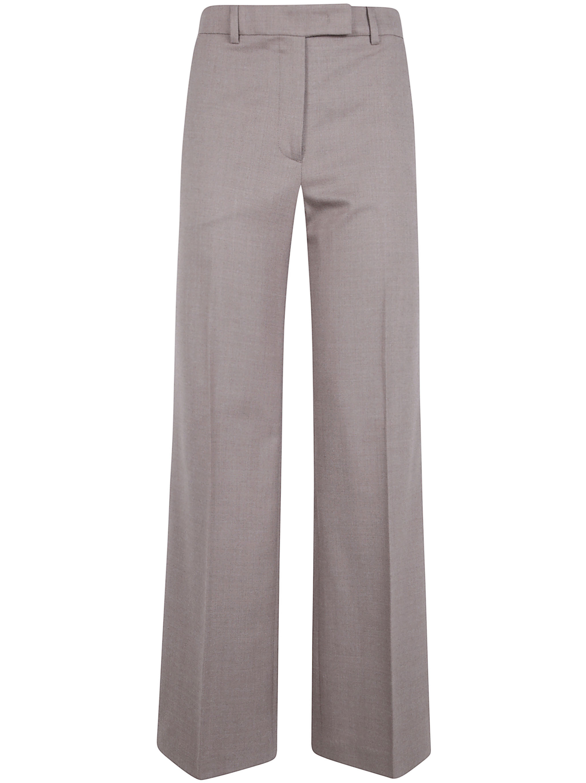 Seventy Wool Wide Leg Trousers In Brown