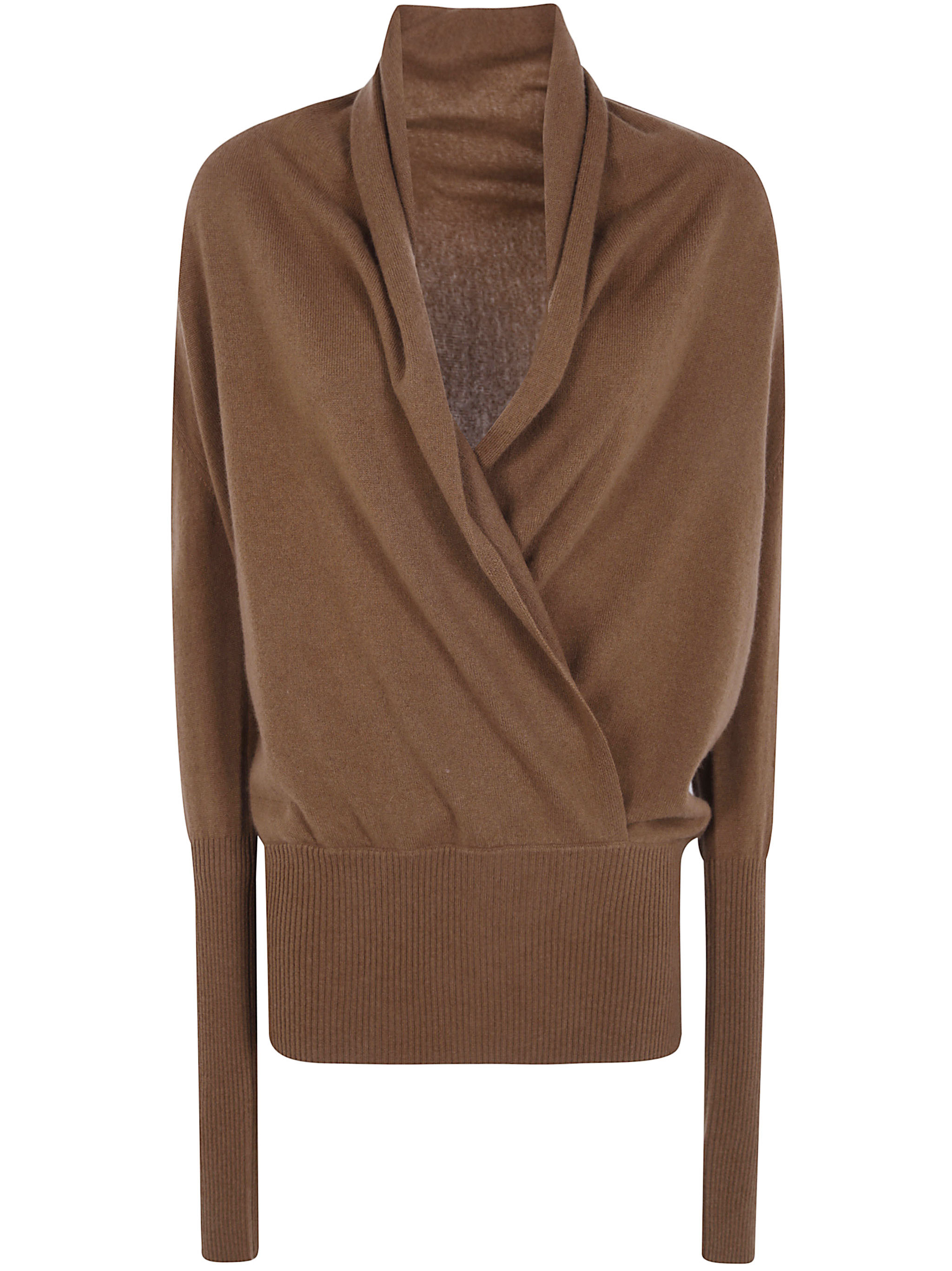 Seven For All Mankind Wrap V-neck Sweater In White